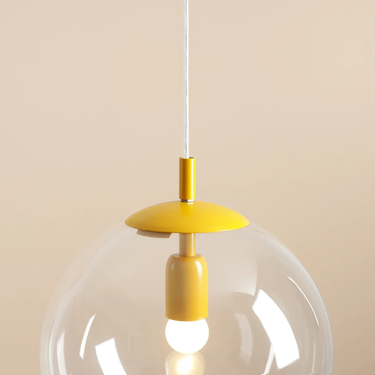 Hanging LAMP Globe mustard yellow