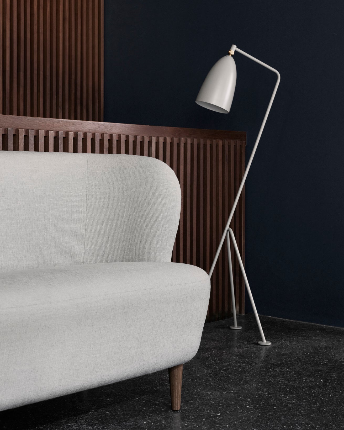 STAY upholstered sofa with oak base