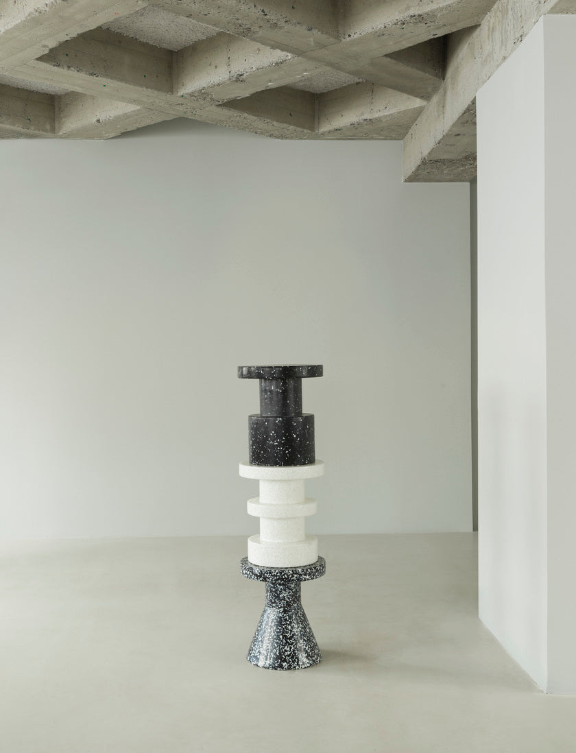 White bit side table