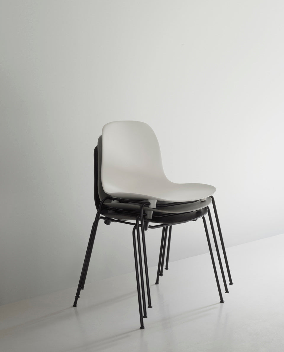 Chair of Forms Stacking White with a black base