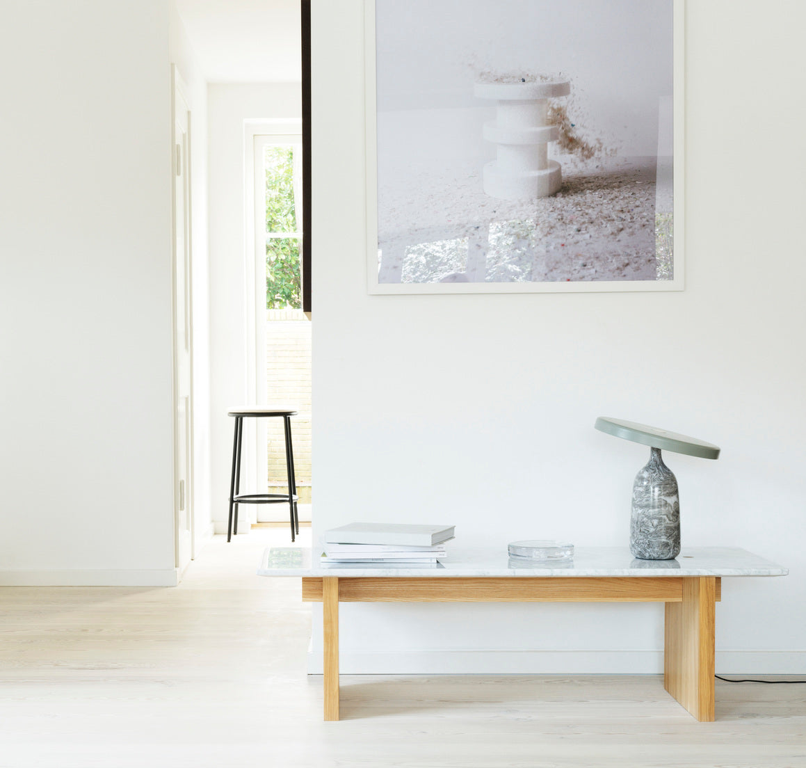 Solide schwarze Couchtisch