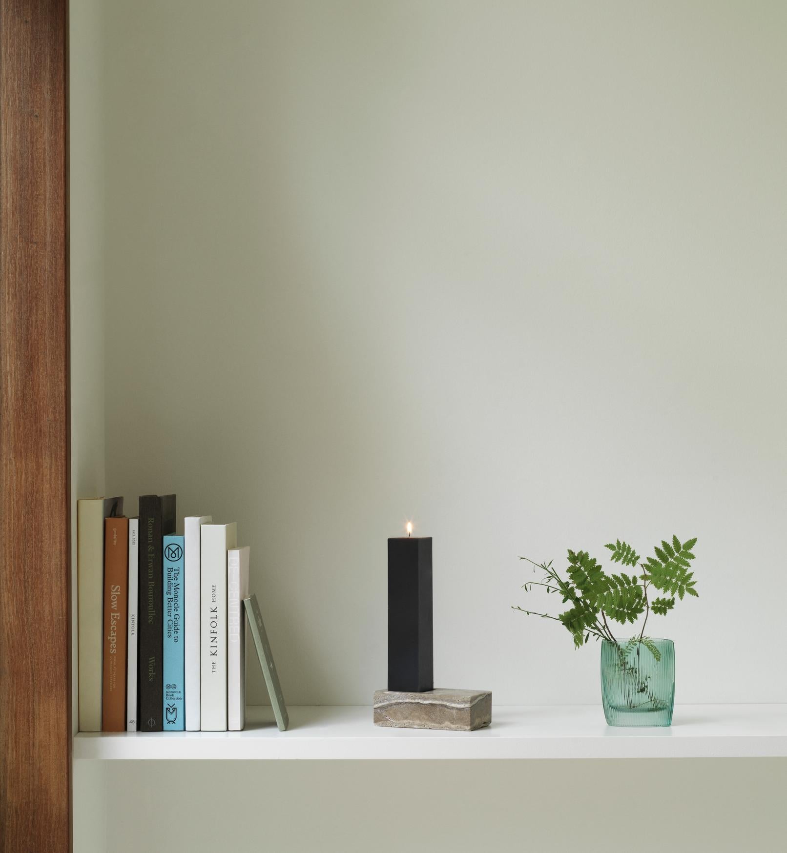 Kerzenhalter EVEN silber-braun Travertin