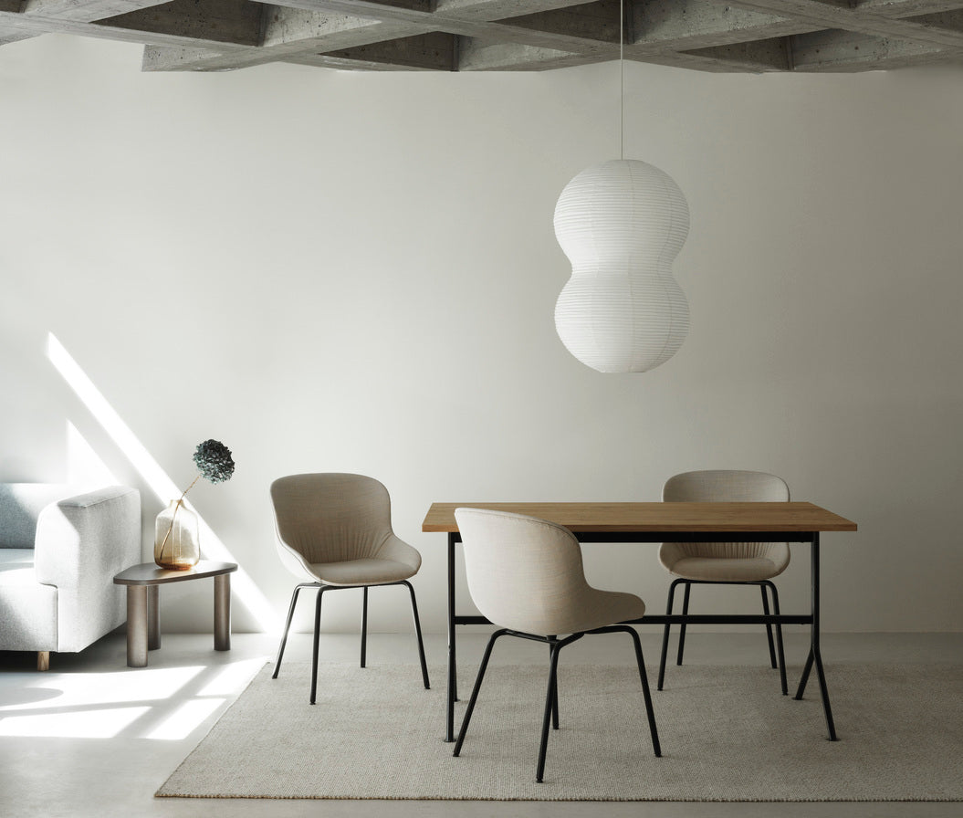 Hyg chair upholstered with a white base