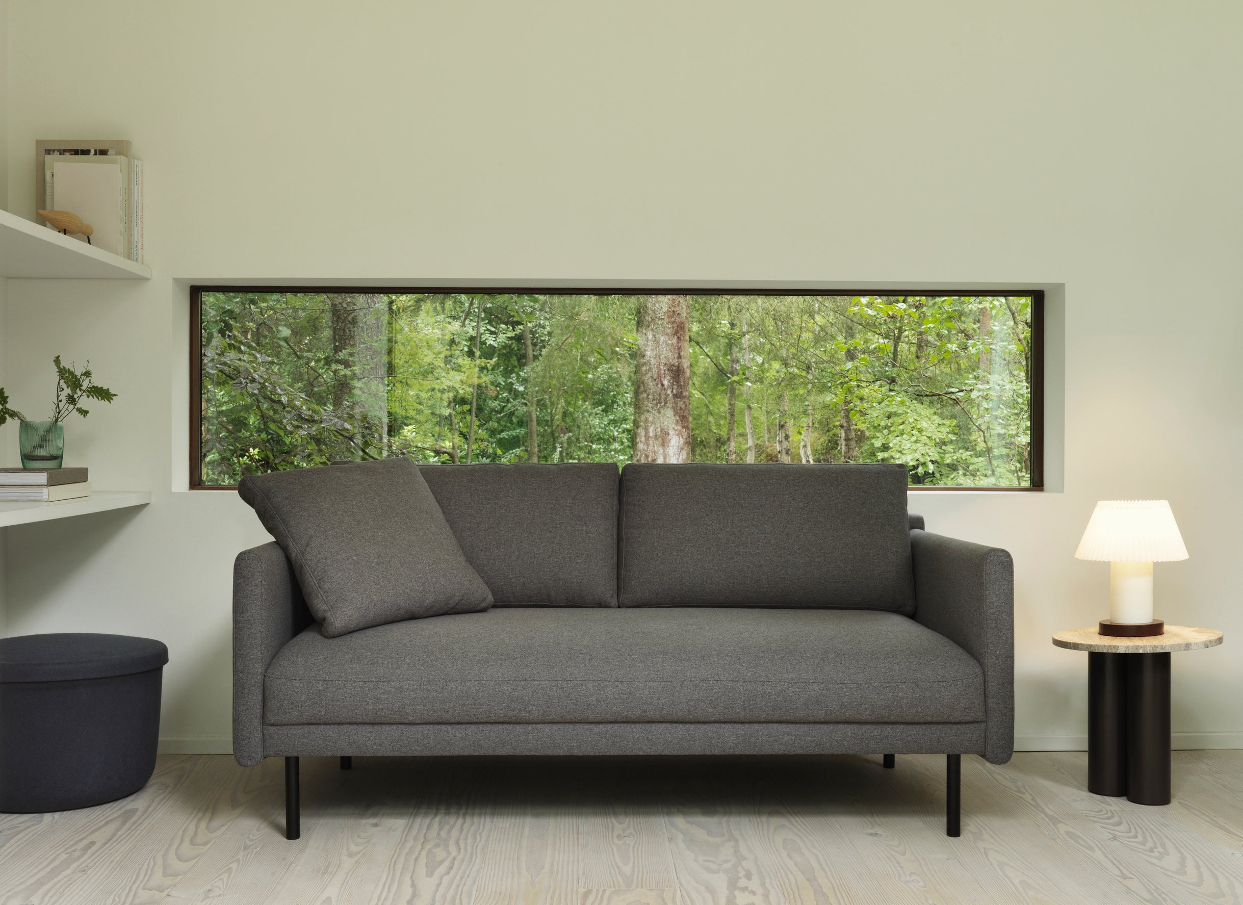 Pouf with hide brown storage