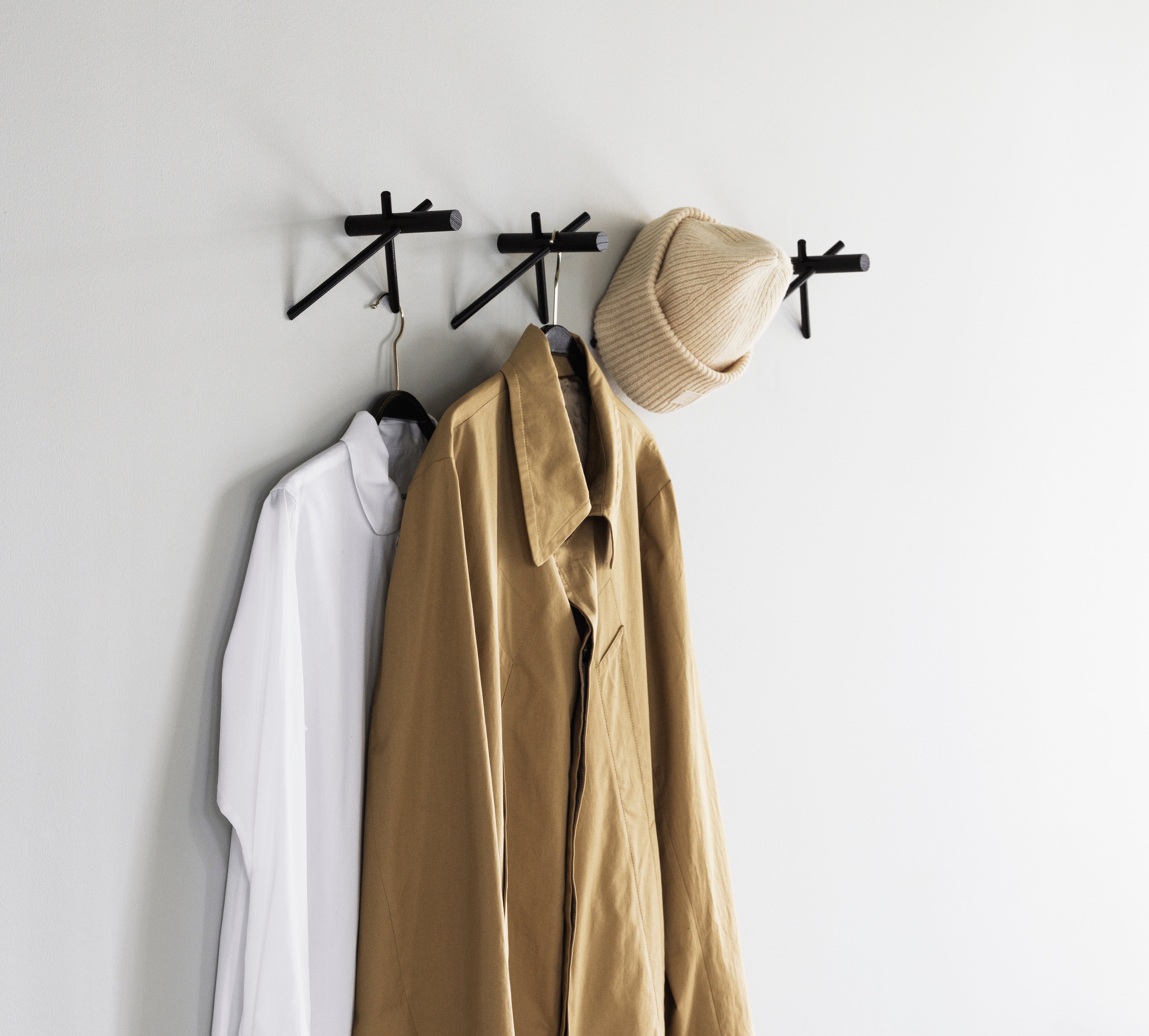 STICKS coat rack set black oak wood