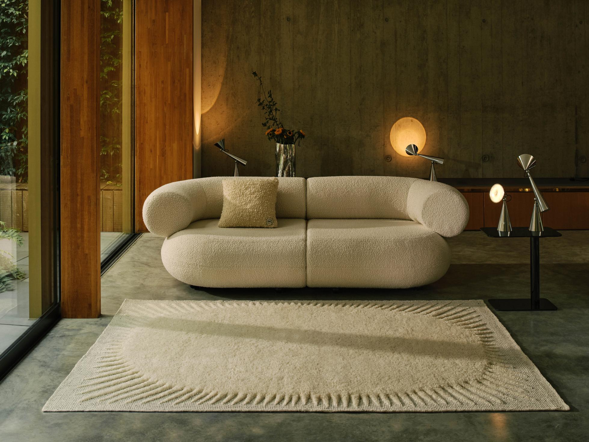 Teppich KNOTTY gebleichte Jute