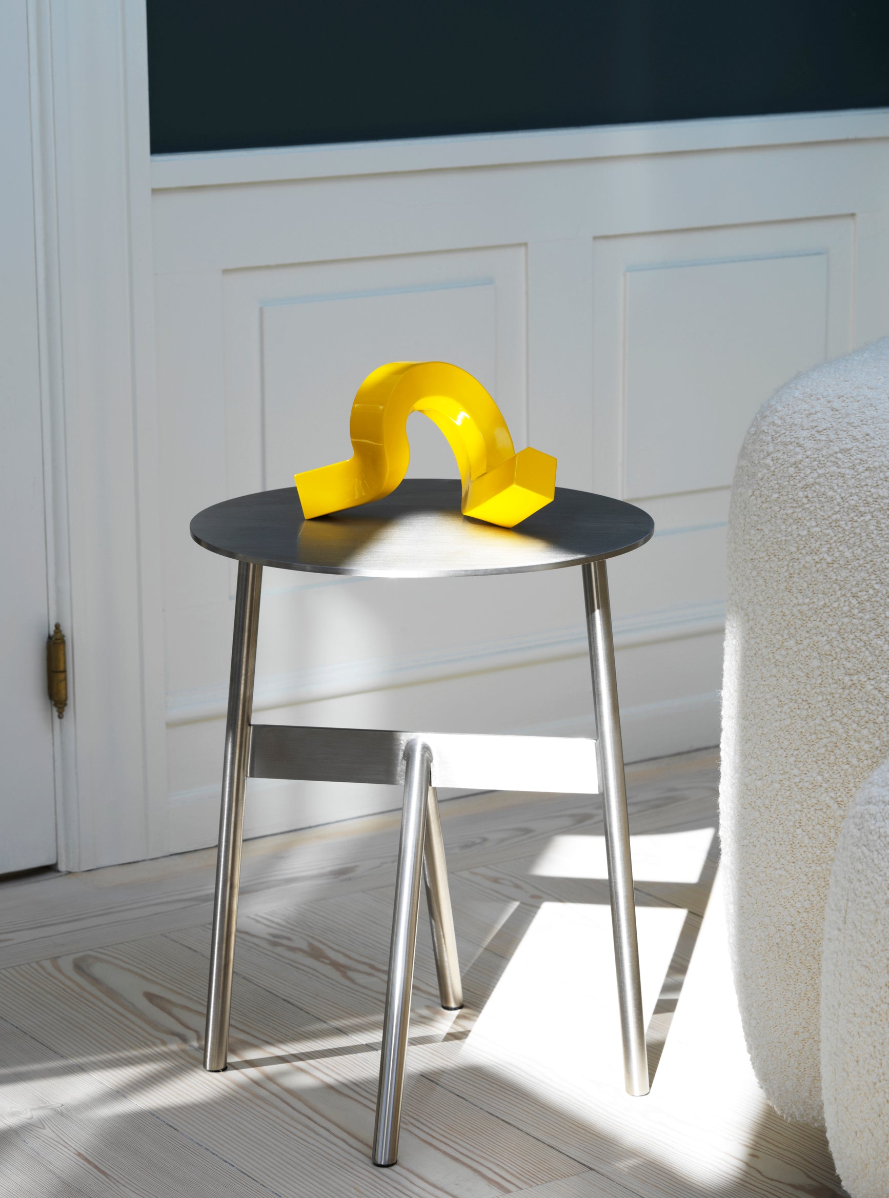 Kaarsenhouder KROMME ÉÉN geel