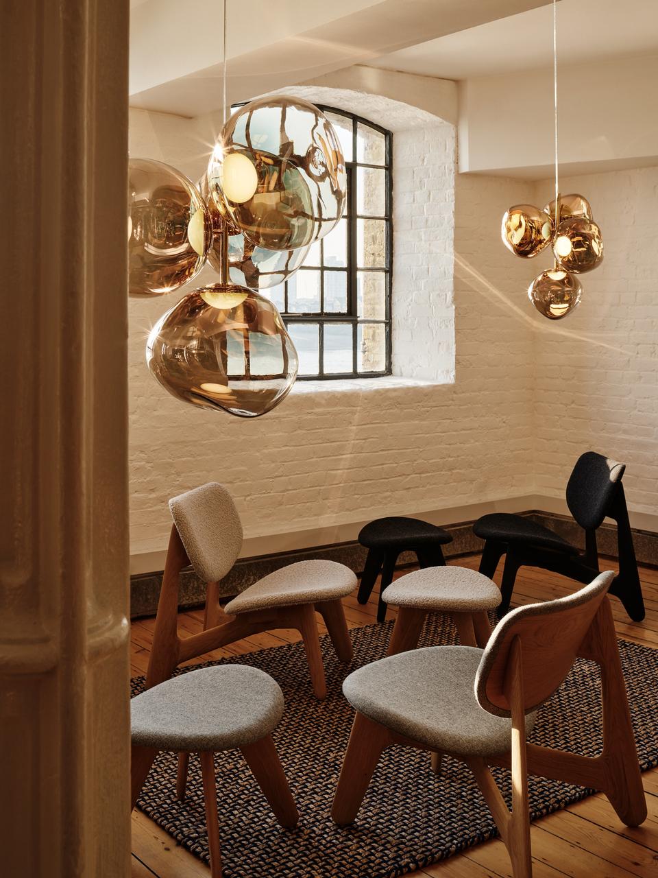 SLAB Gray Footrest with Oak Base