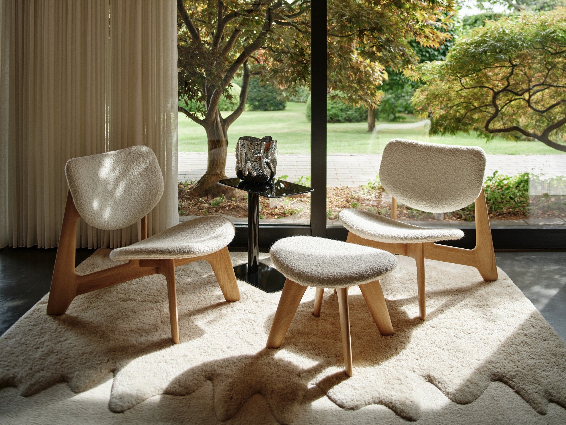 WOBBLE crème tapijt