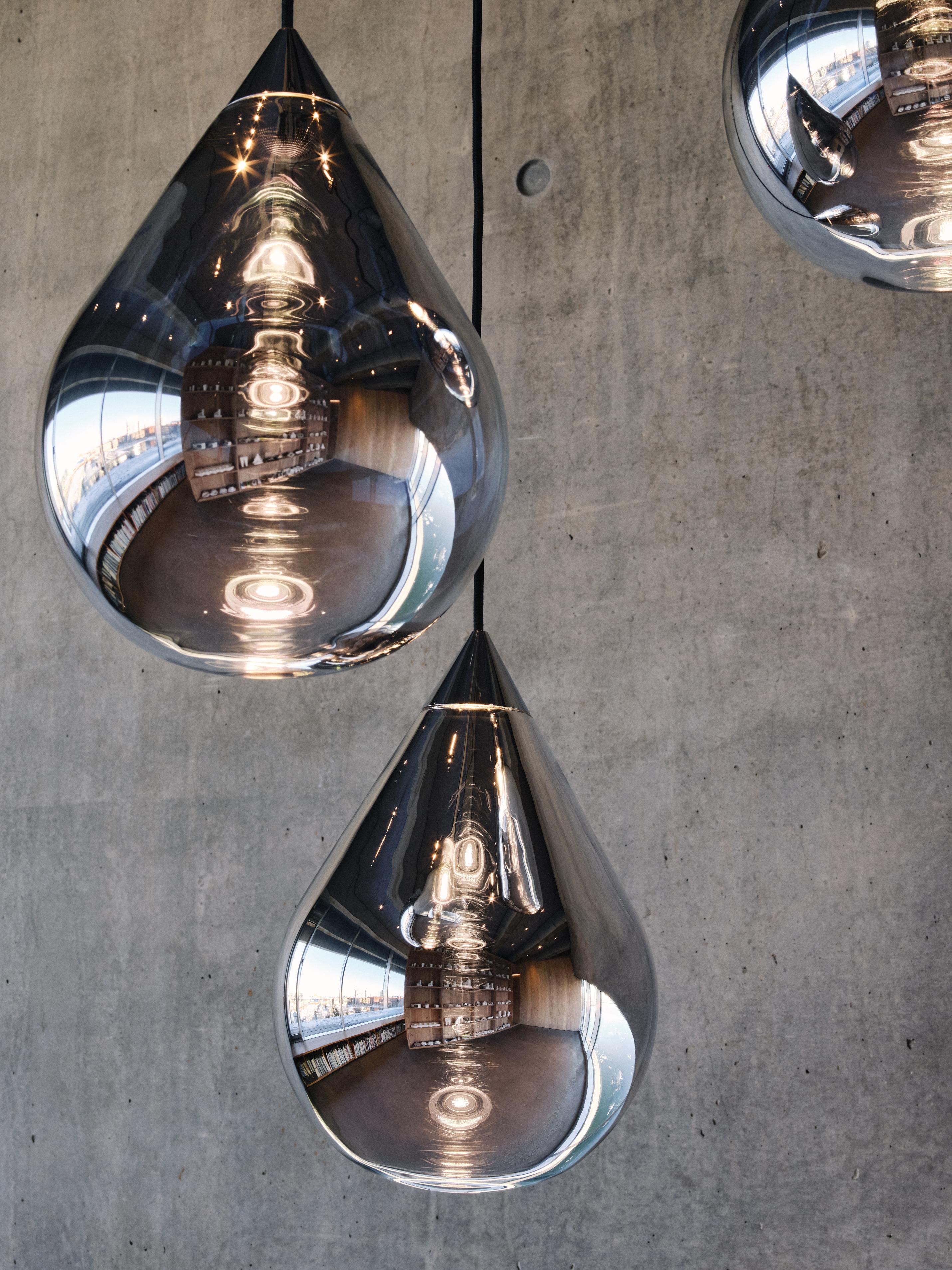 Lampa wisząca FLARE BEAD srebrny klosz