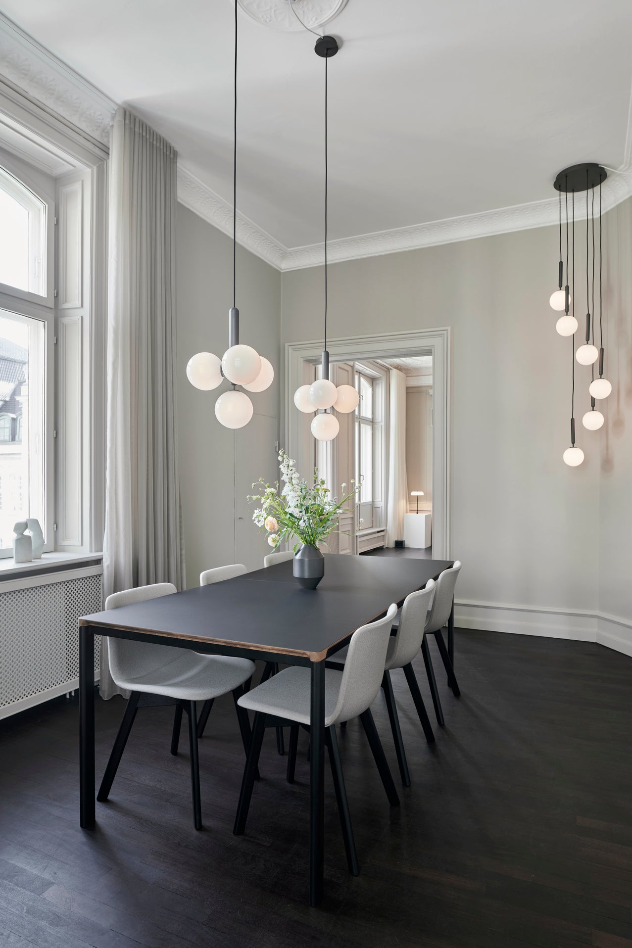 Pendelleuchte MIIRA 6 messing mit transparentem Glas