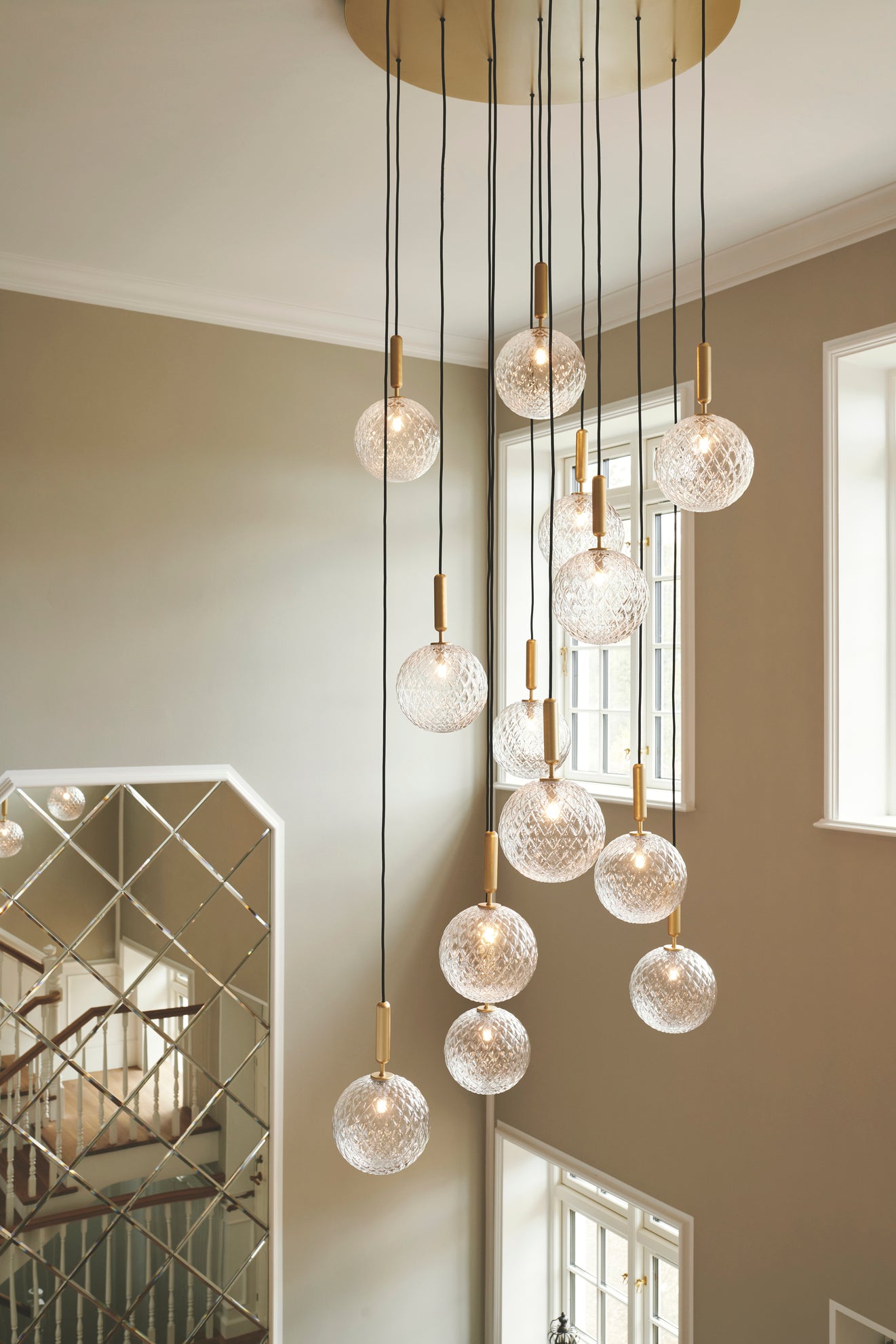 Hanglamp MIIRA 13 grafiet met opaalglas