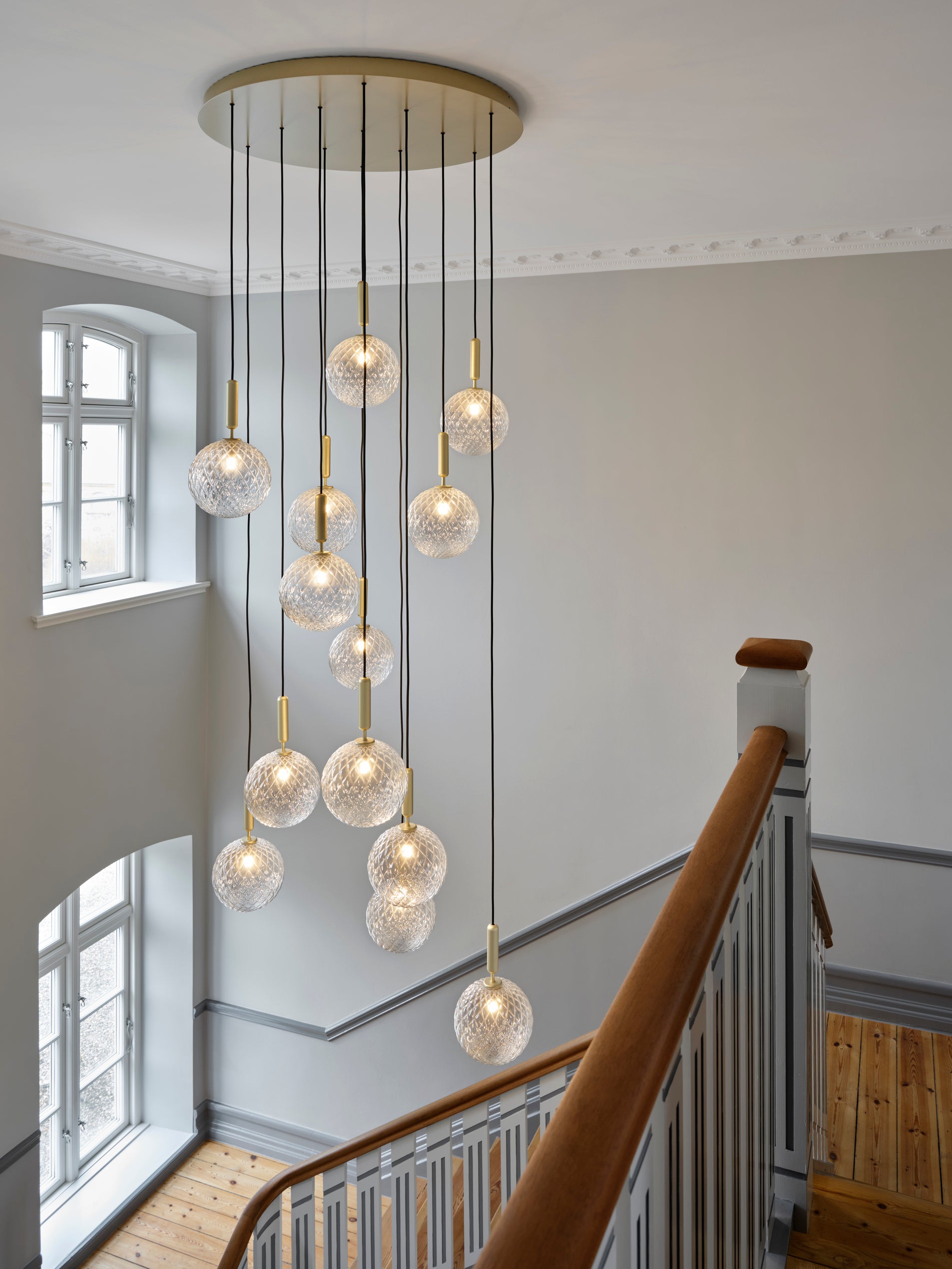 Hanglamp MIIRA 13 grafiet met opaalglas