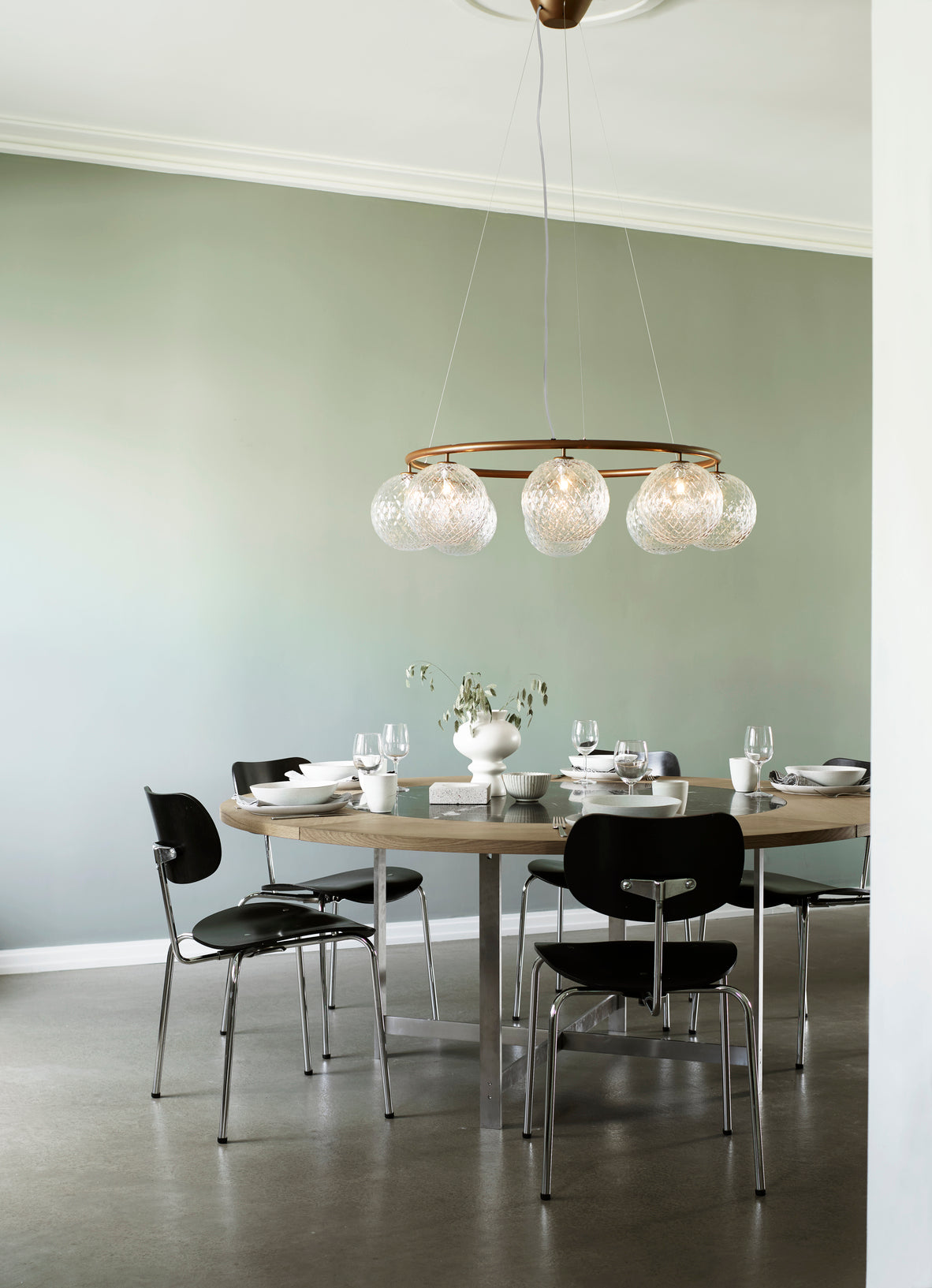 MIIRA 8 CIRCULAR Pendant Lamp Dark Brown with Transparent Glass