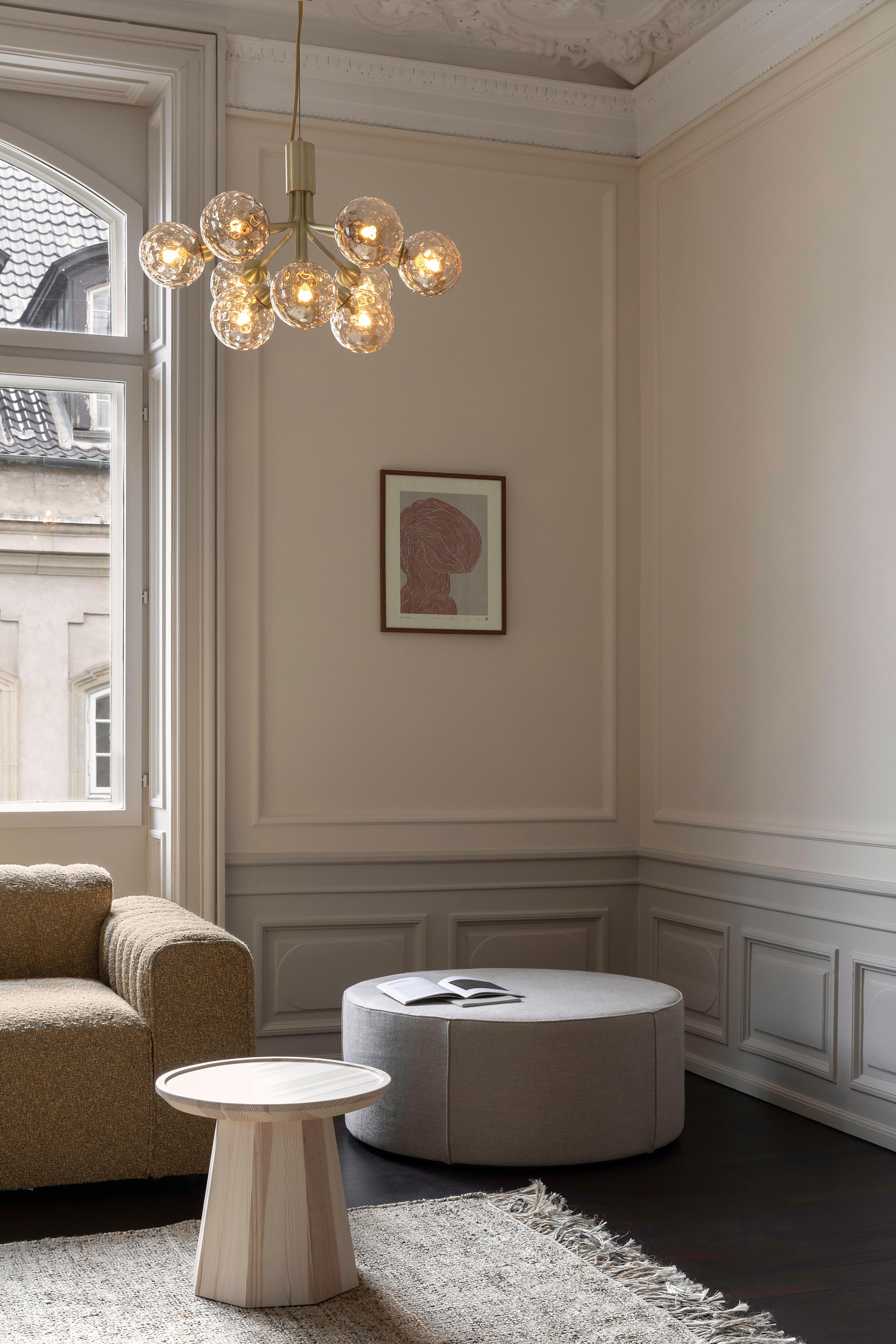 Hanglamp APIALES 9 messing met gouden glas