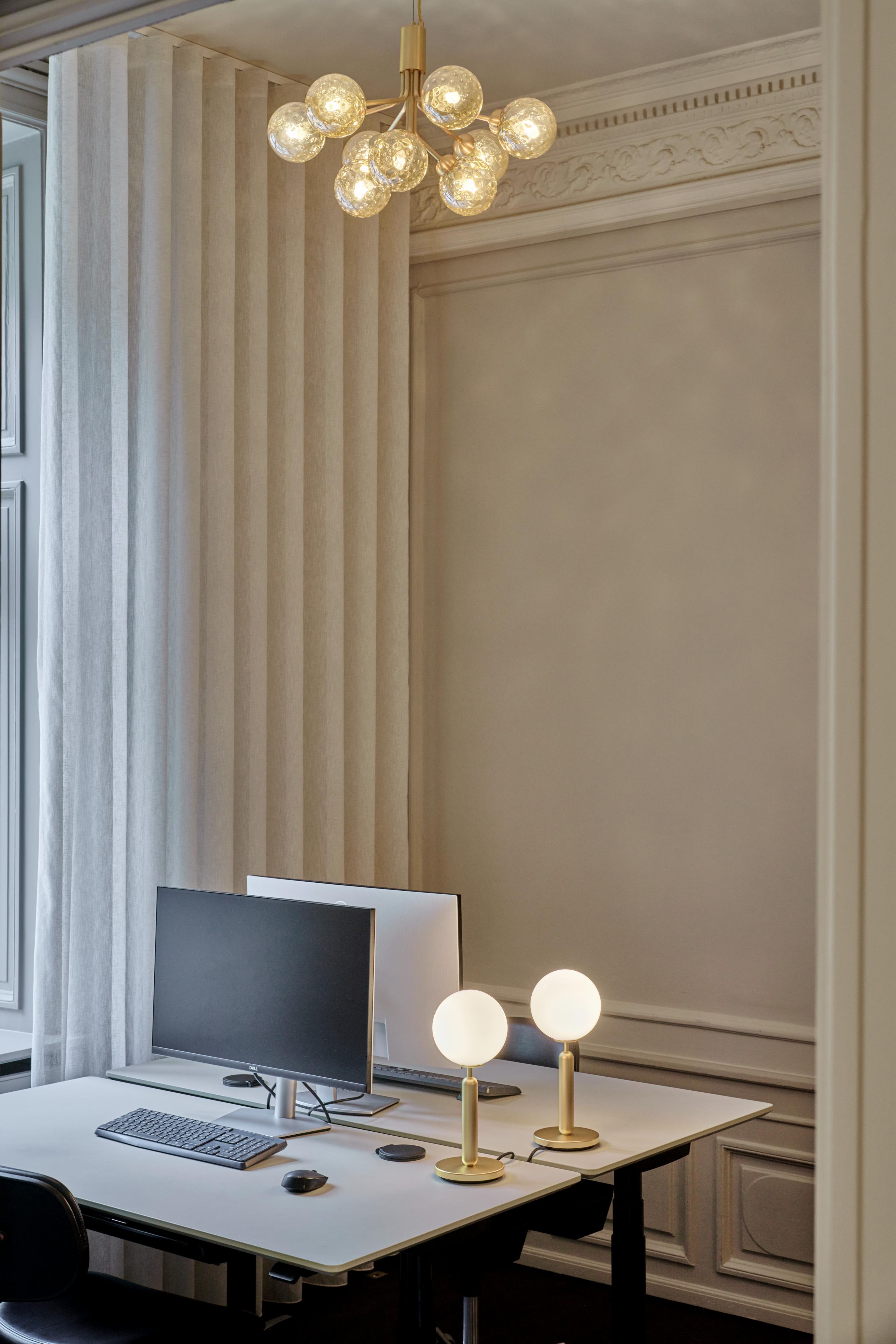 Hanglamp APIALES 9 messing met gouden glas