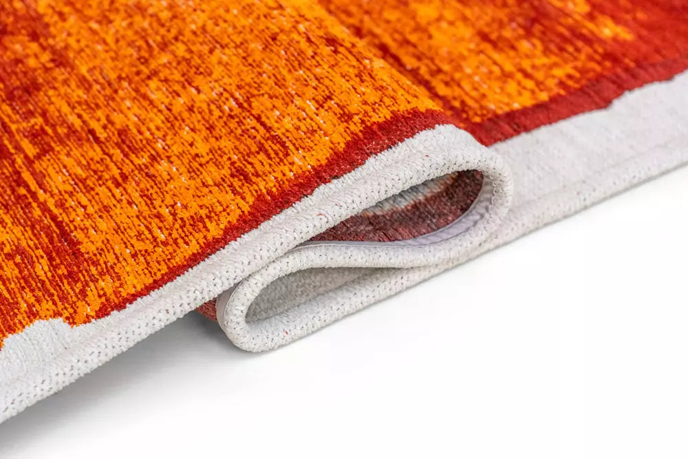 Vloerkleed BRUSH beige met oranje