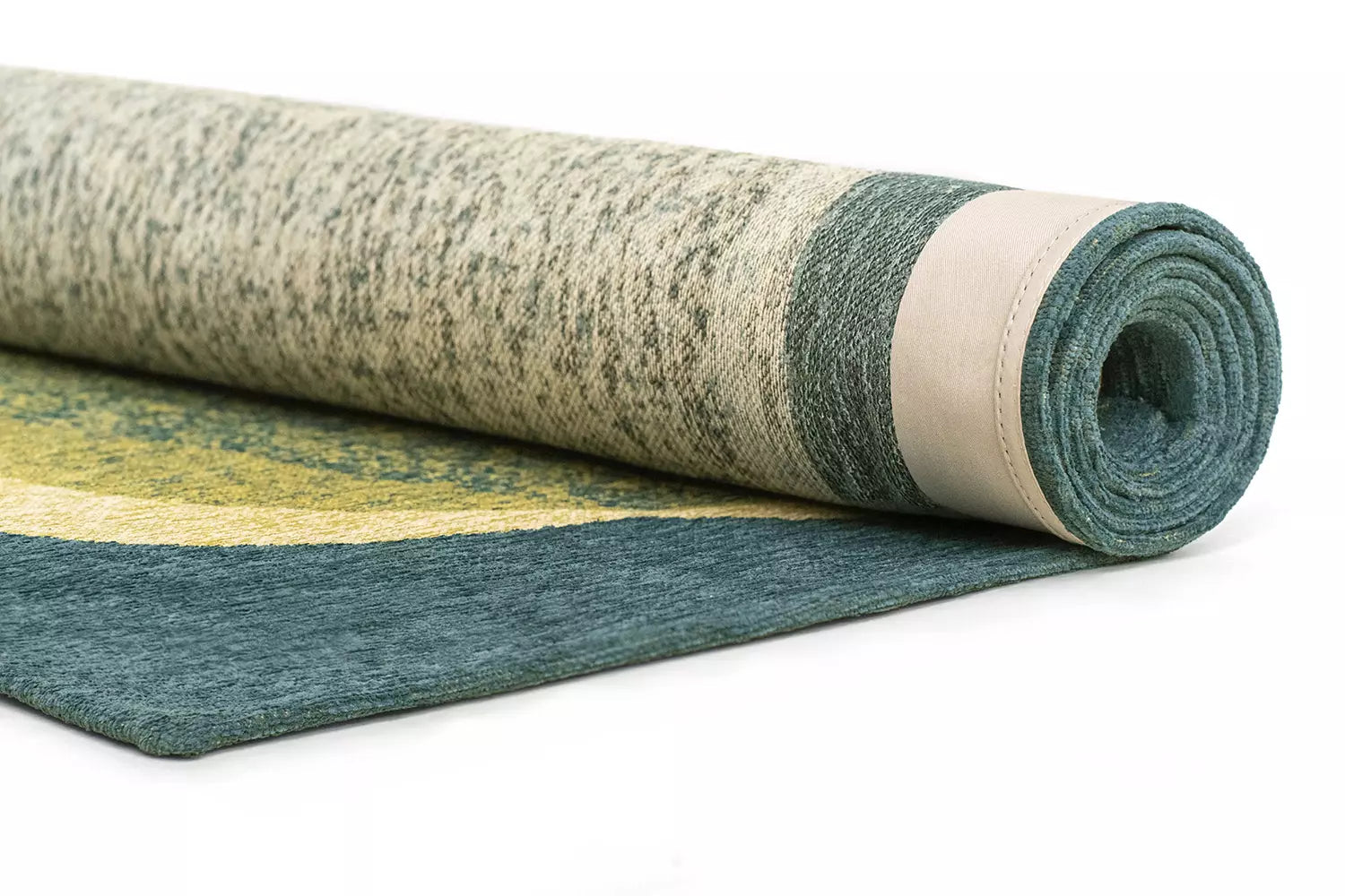 Vloerkleed MARBLE groen met blauw en beige
