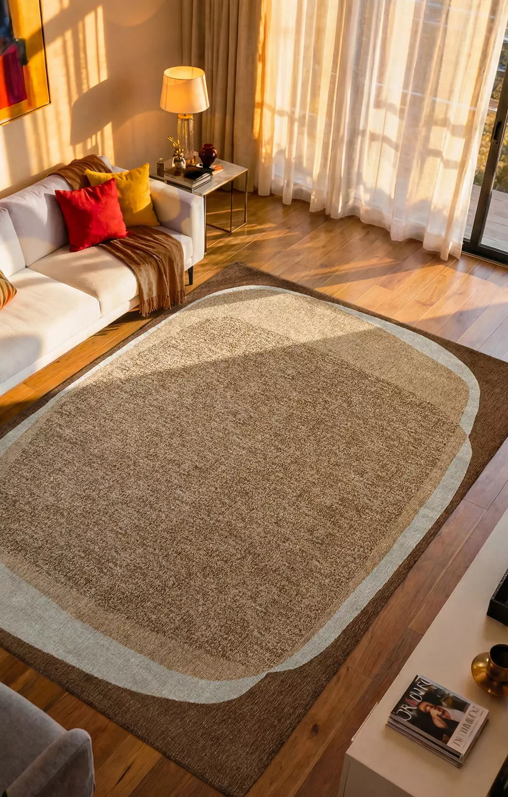 Teppich MARBLE braun mit beige