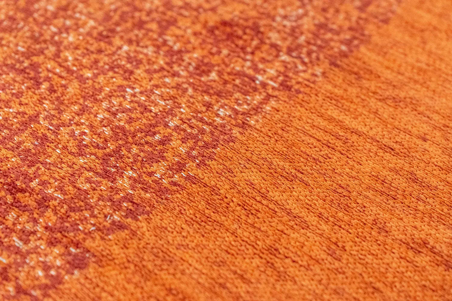 Vloerkleed MARBLE oranje met bordeaux en beige