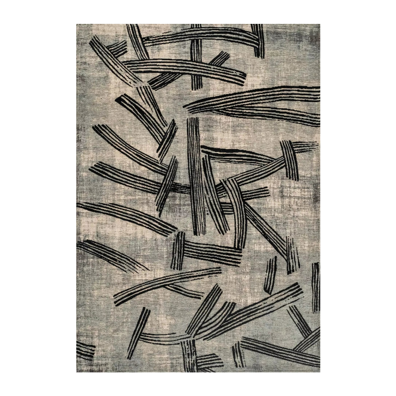 KANJI Gray Carpet with Black and Beige