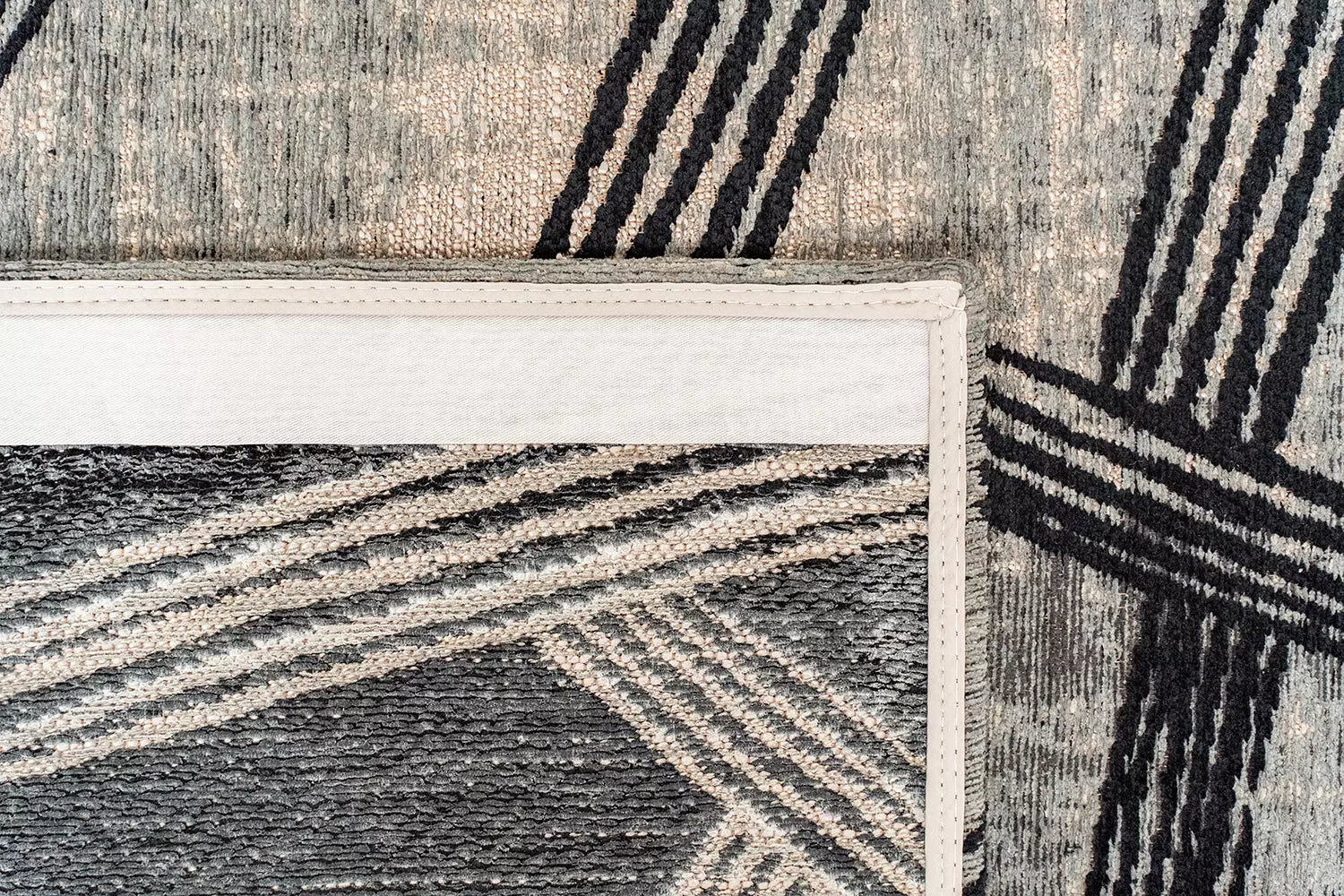 KANJI Gray Carpet with Black and Beige