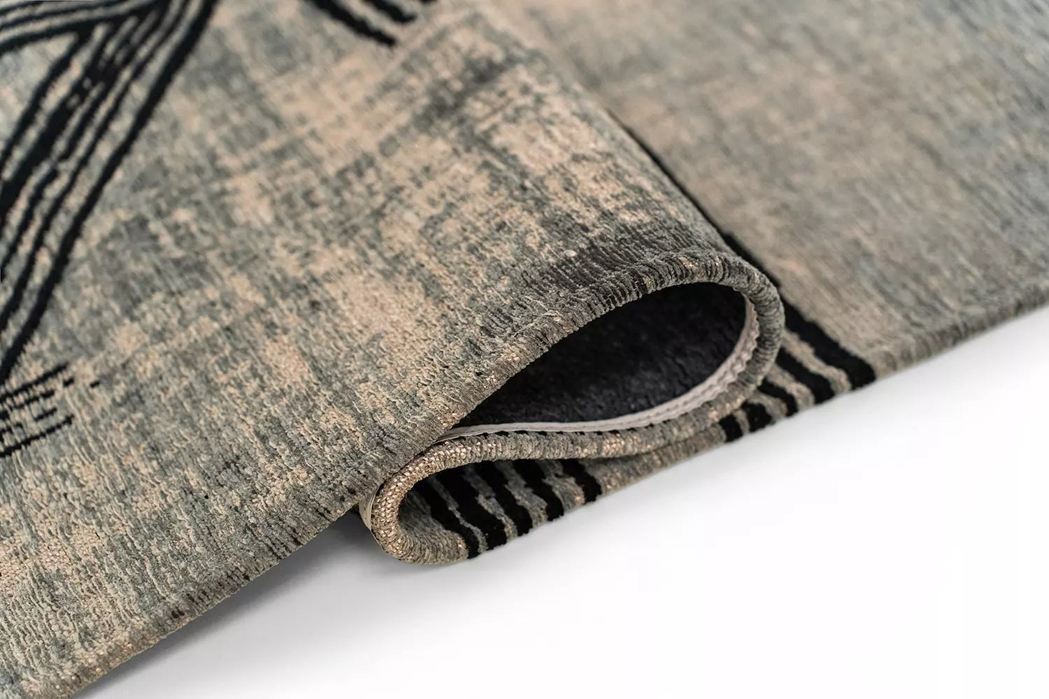 KANJI Gray Carpet with Black and Beige