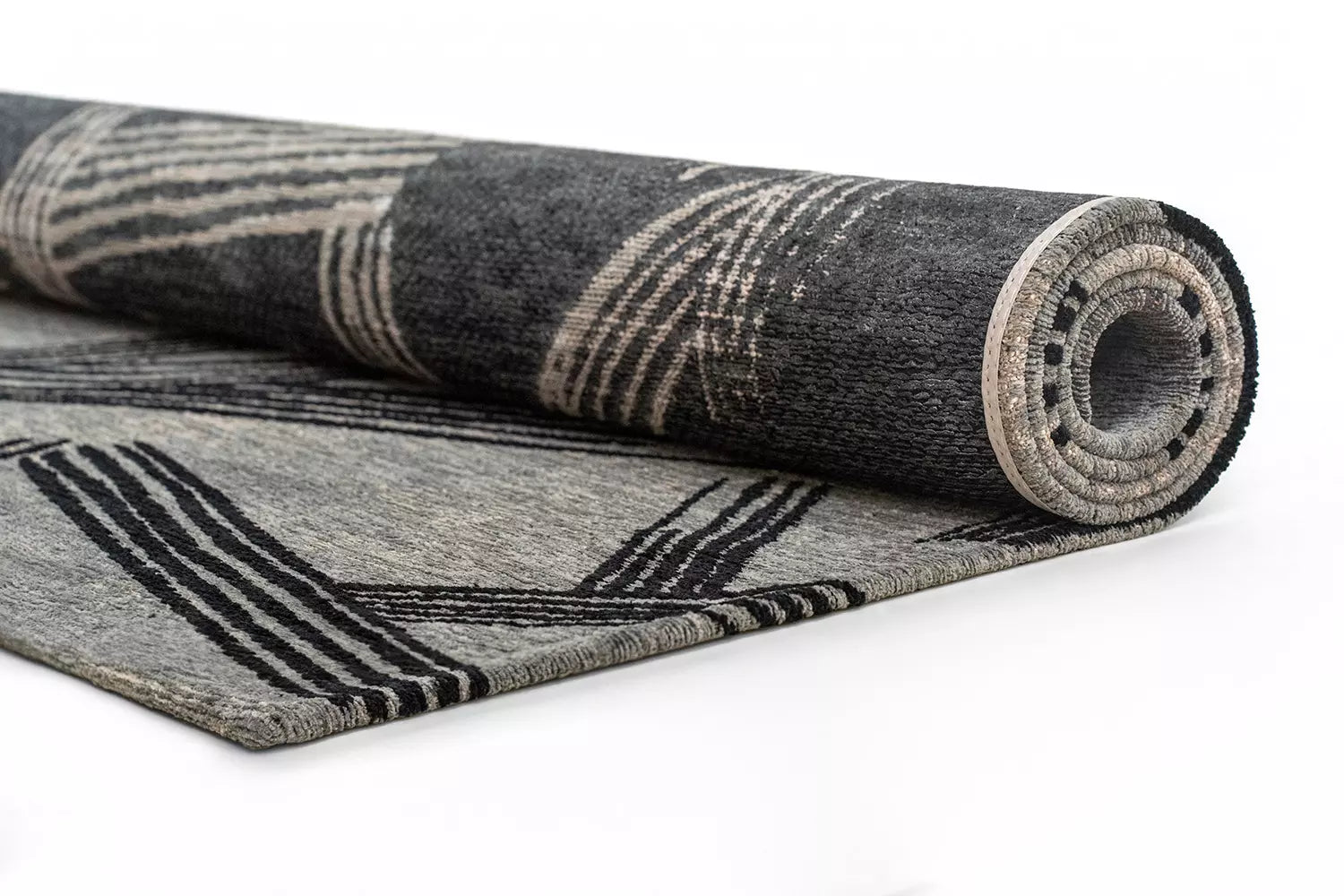 KANJI Gray Carpet with Black and Beige