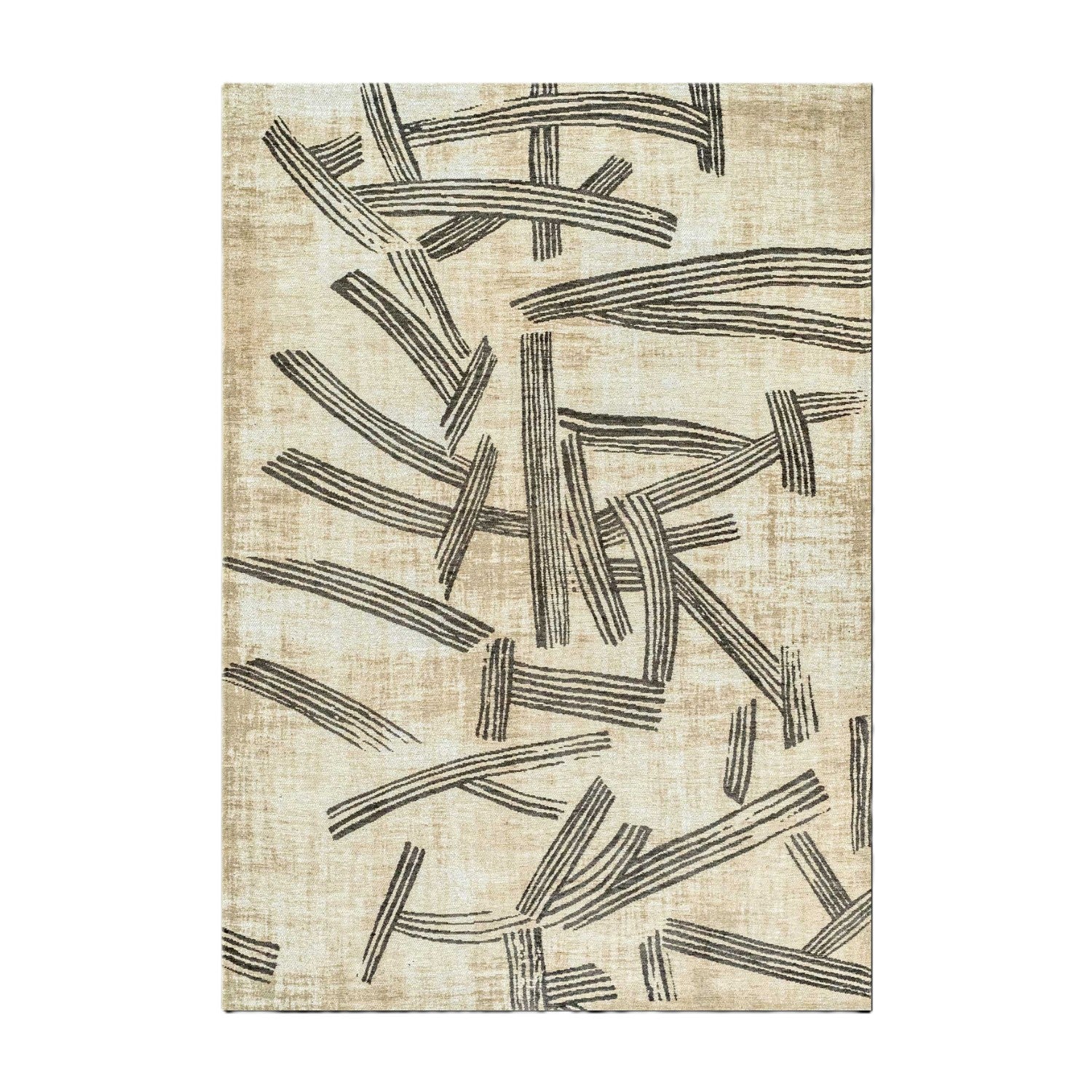 Teppich KANJI beige mit Schwarz