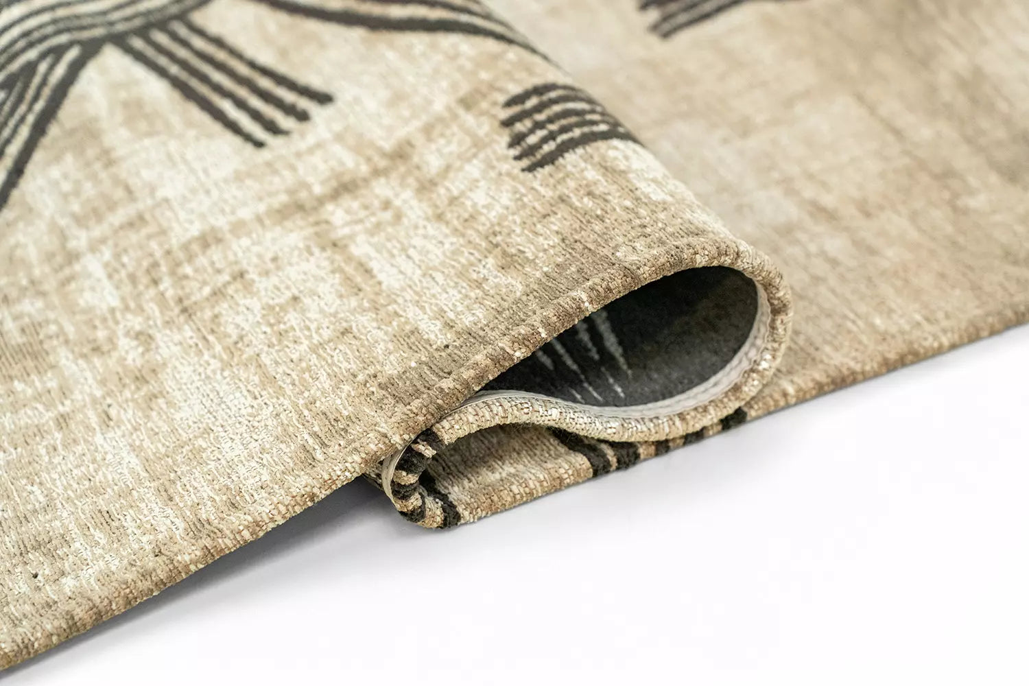 Teppich KANJI beige mit Schwarz