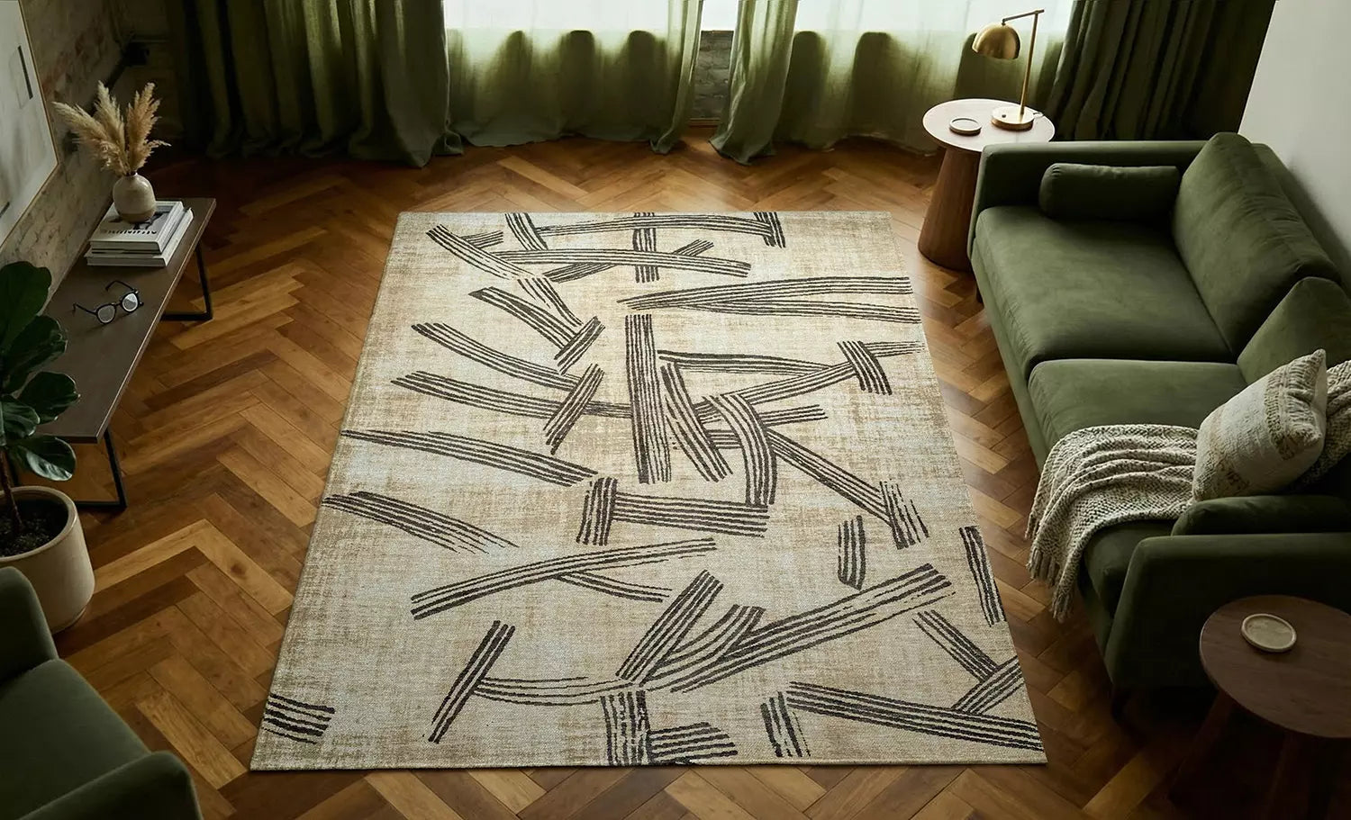 Teppich KANJI beige mit Schwarz