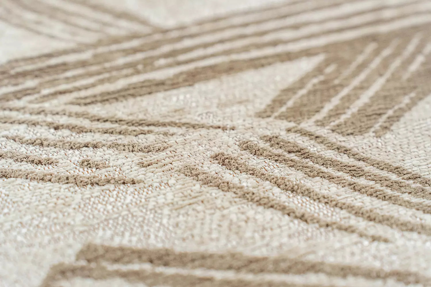 Ronde KANJI tapijt beige met crème