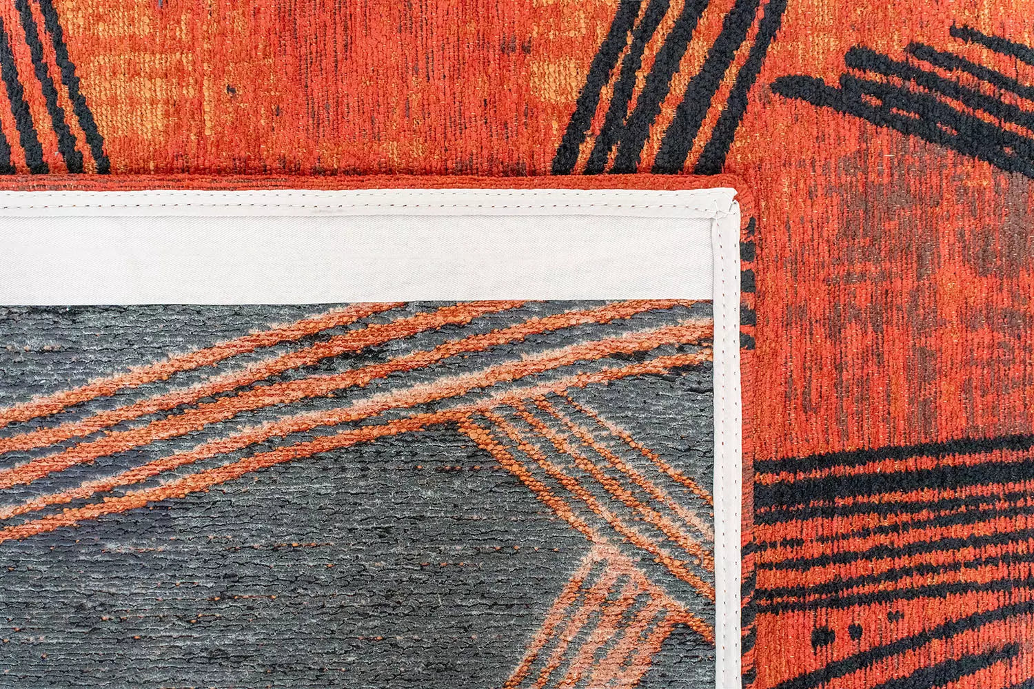 Oranje KANJI tapijt met zwart