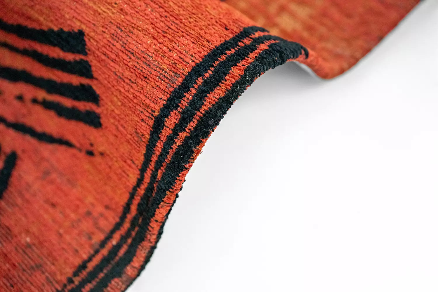 Oranje KANJI tapijt met zwart