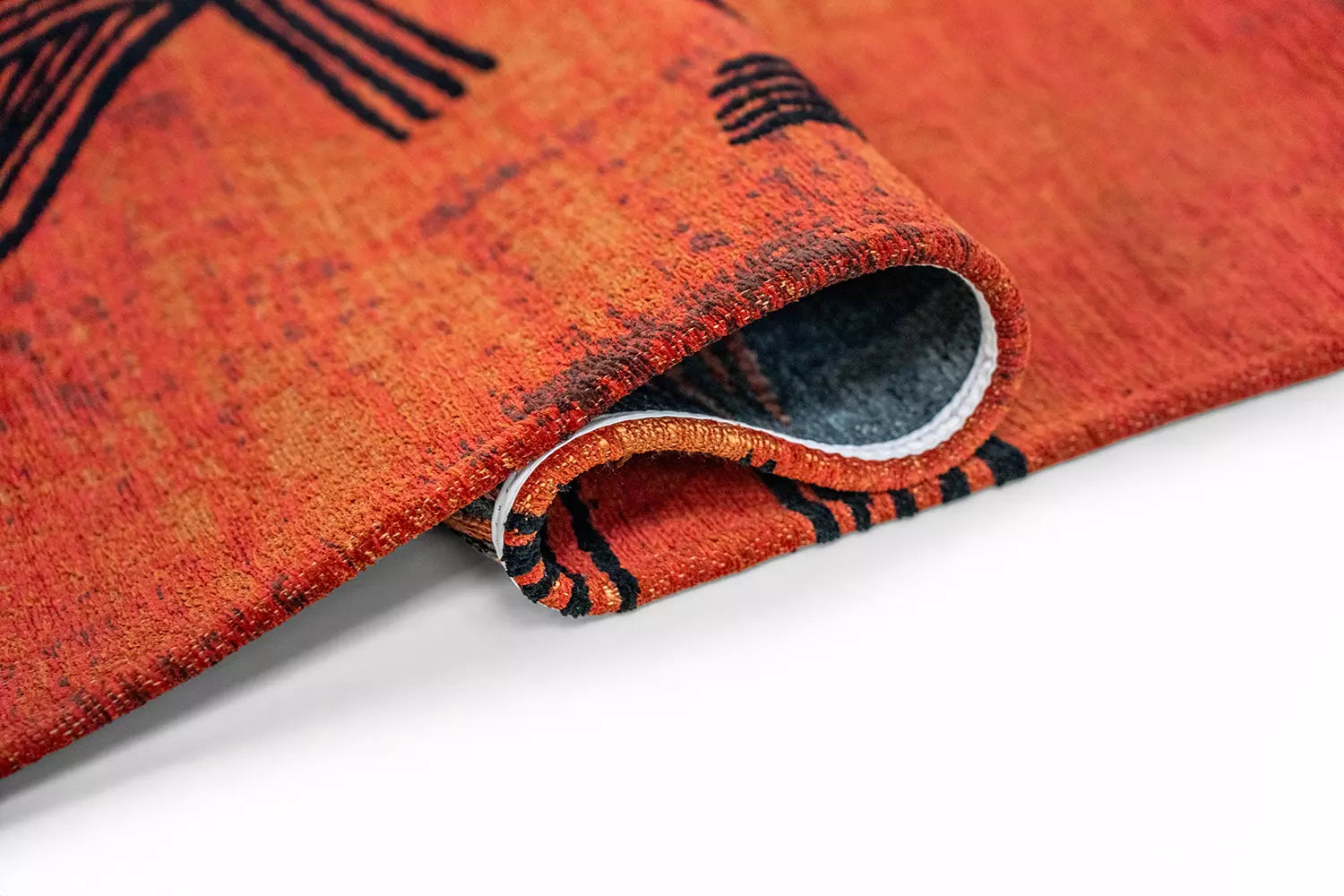 Oranje KANJI tapijt met zwart