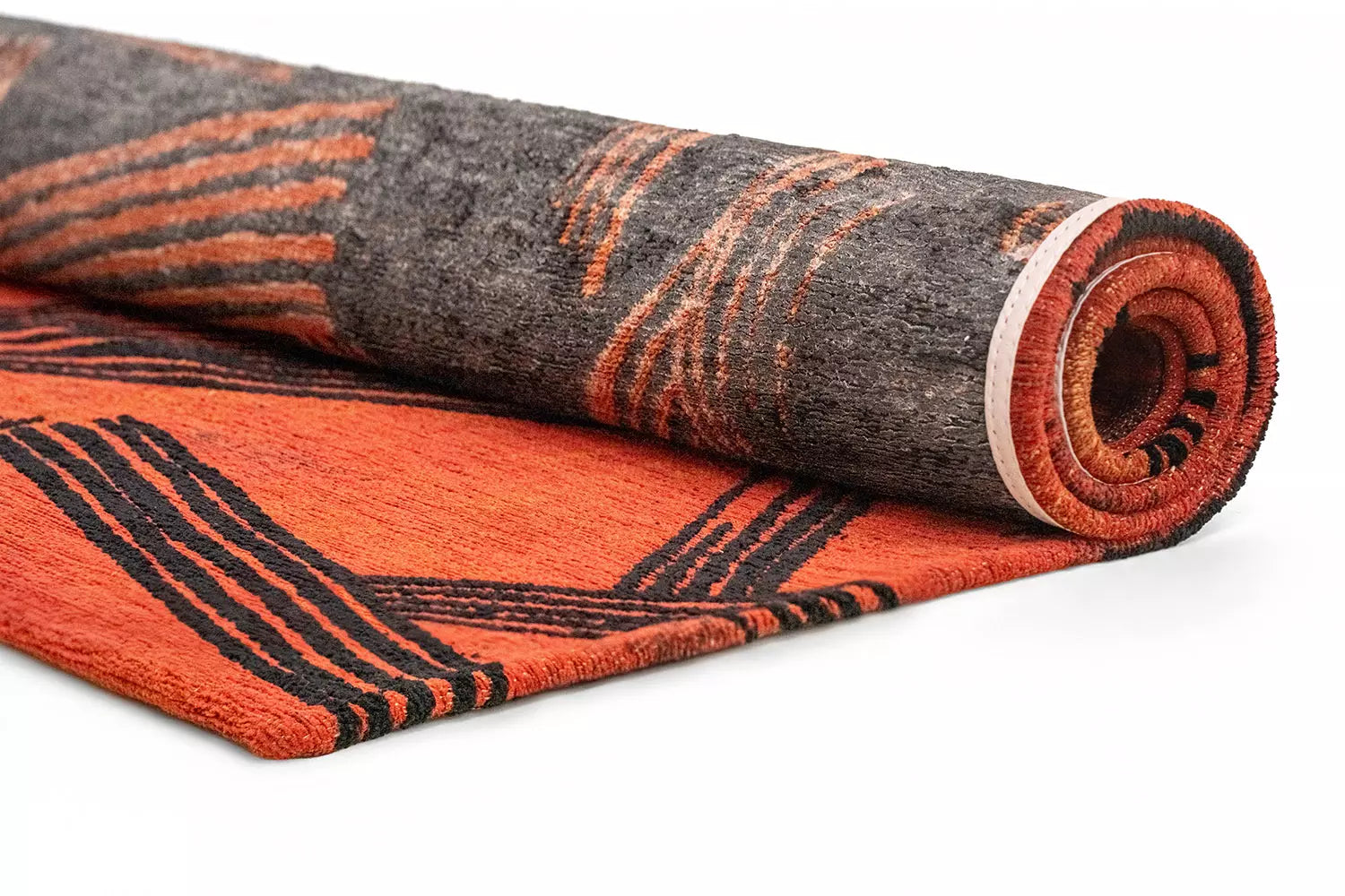 Oranje KANJI tapijt met zwart