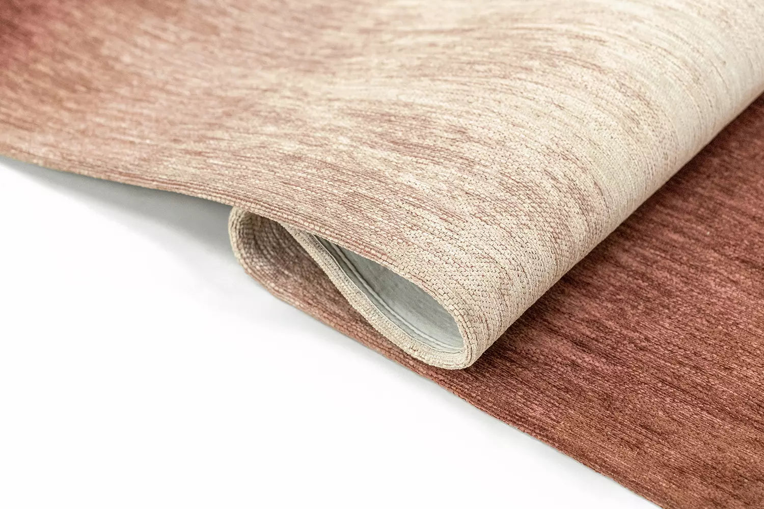 Vloerkleed SENDAI bordeaux met zalmroze en wit