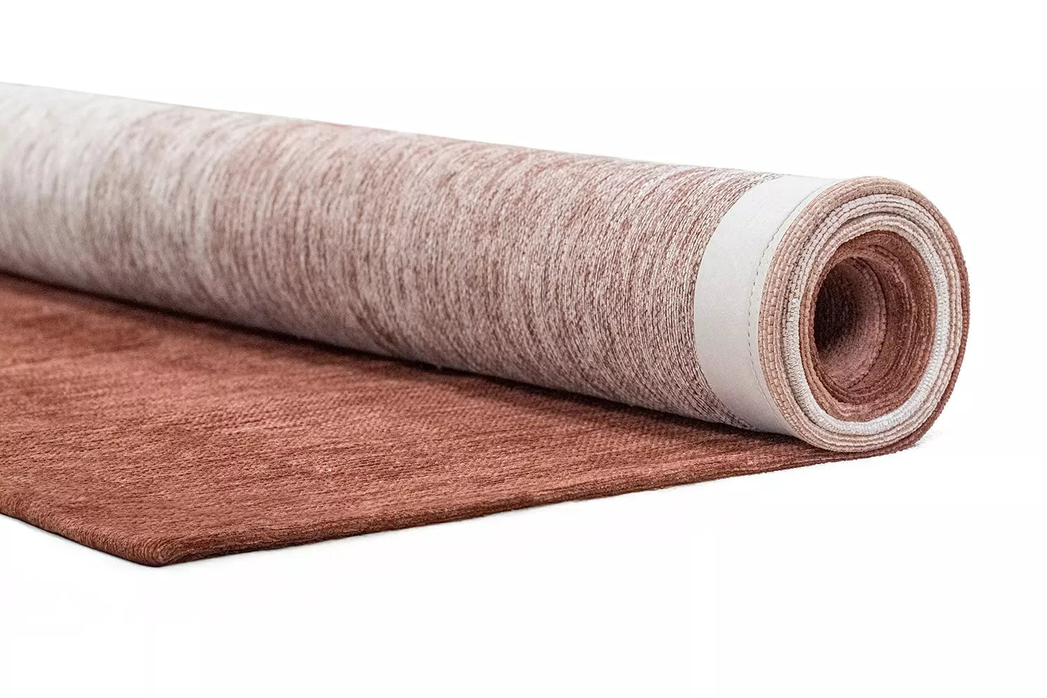 Vloerkleed SENDAI bordeaux met zalmroze en wit