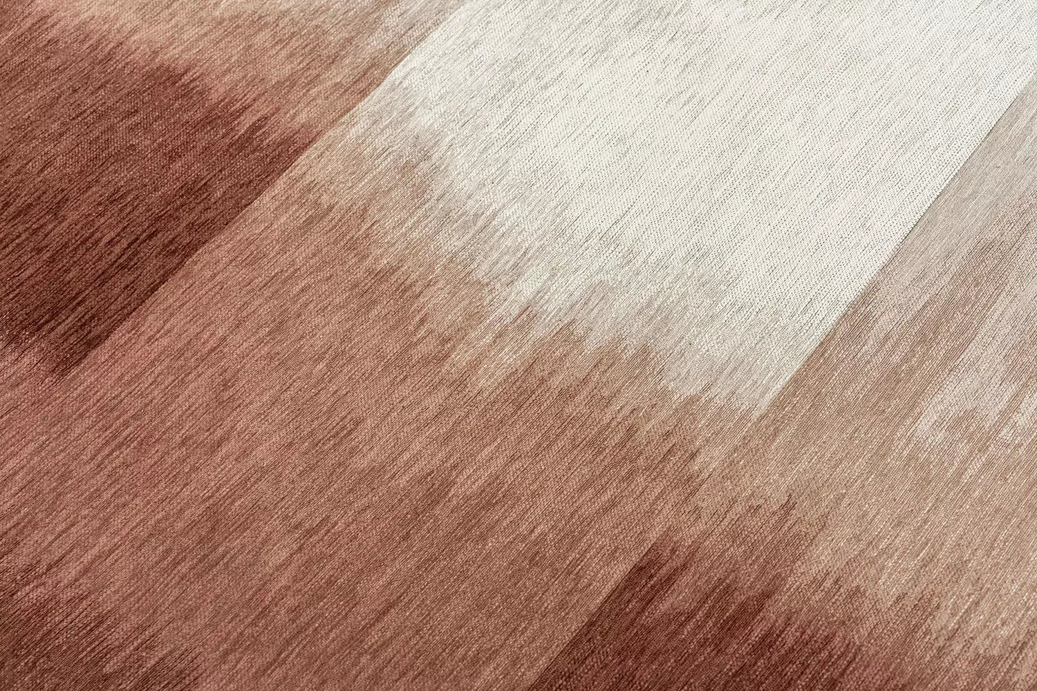 Vloerkleed SENDAI bordeaux met zalmroze en wit