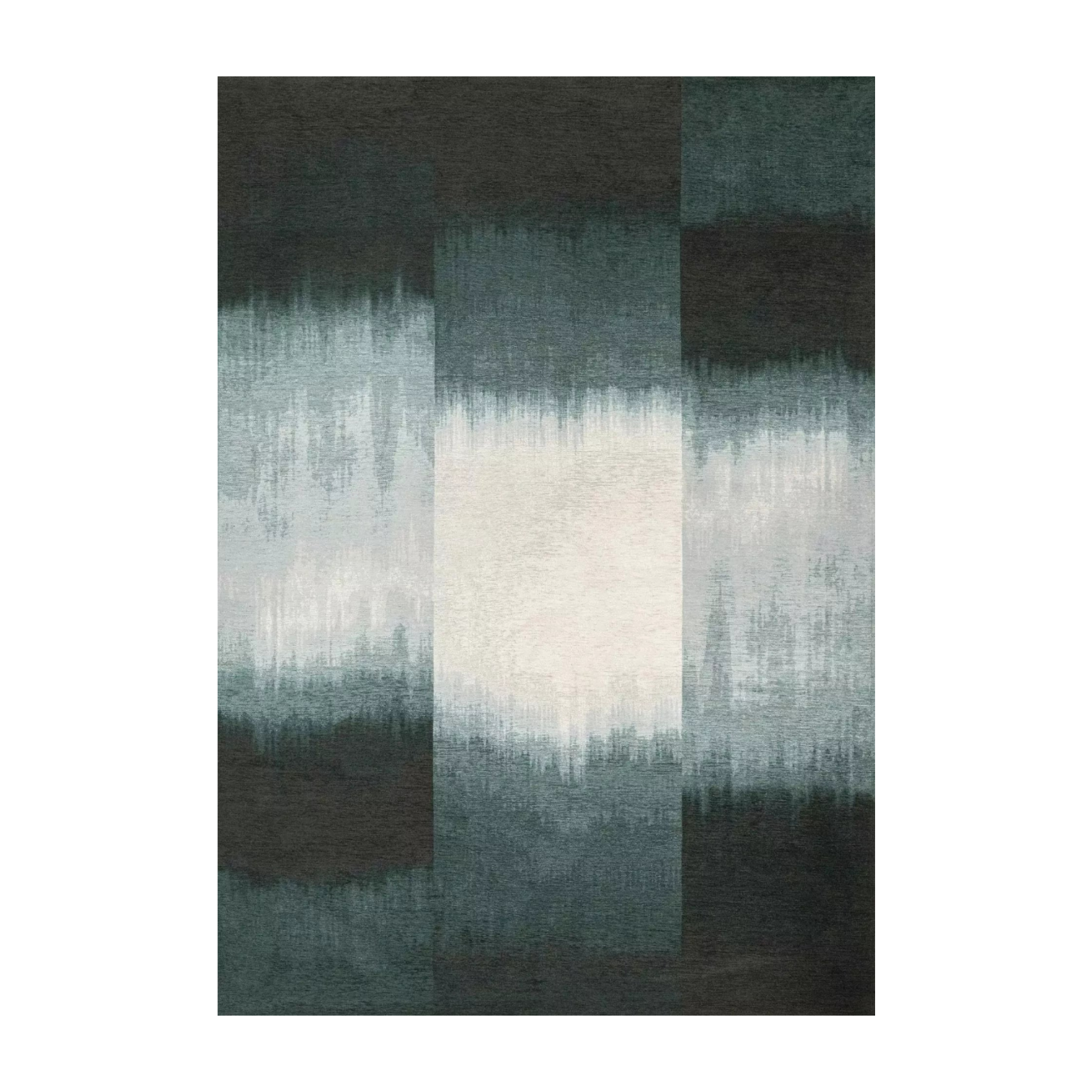 SENDAI Blue Rug with White