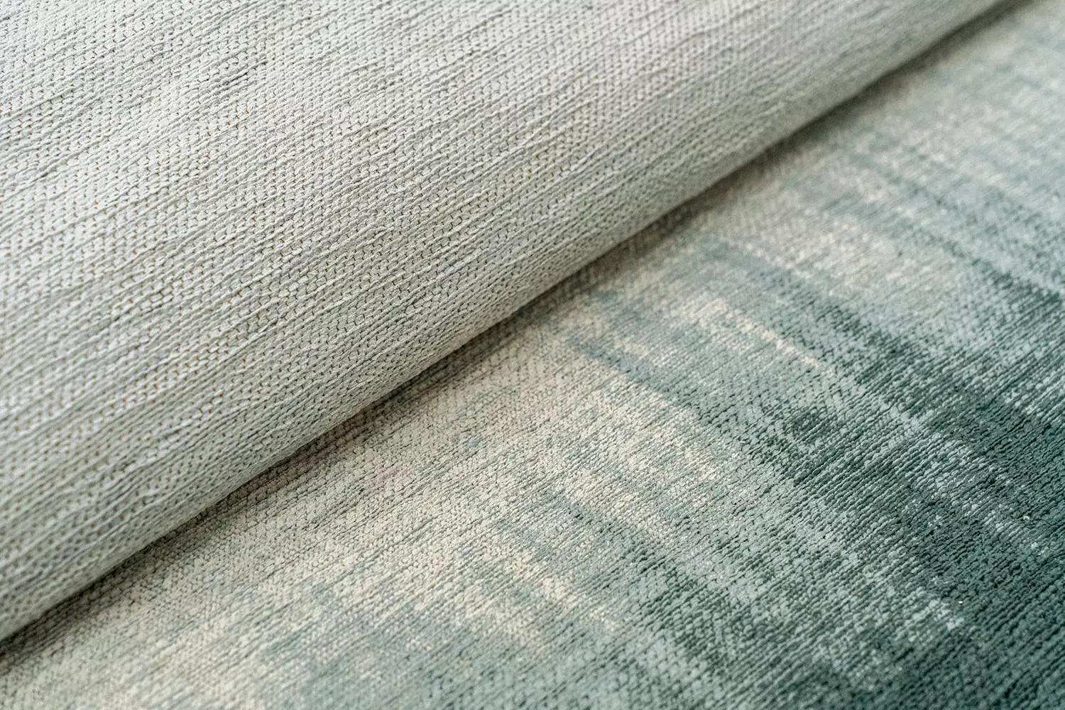 Ronde vloerkleed SENDAI blauw met wit