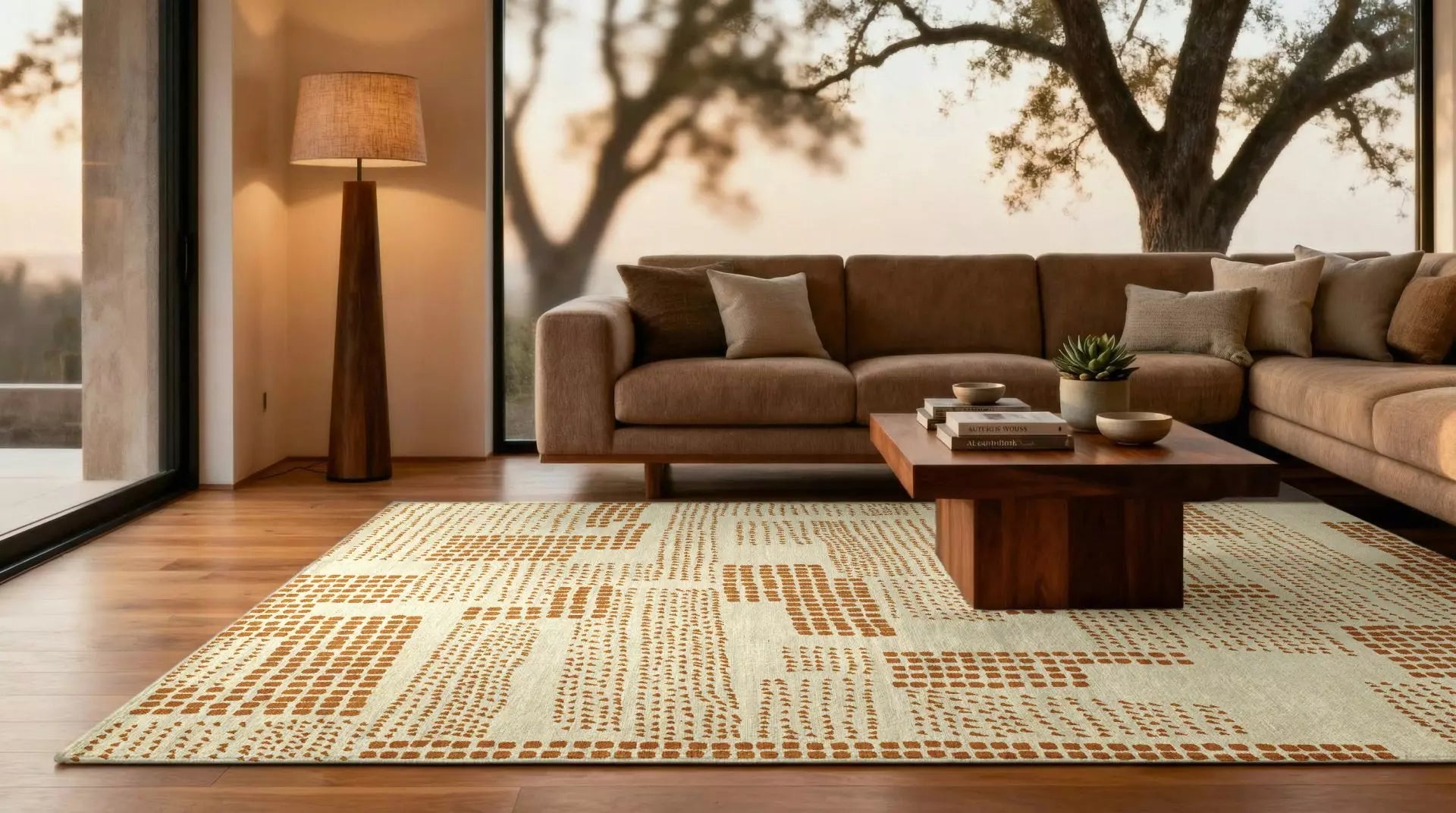 Teppich ZEN beige mit braunem