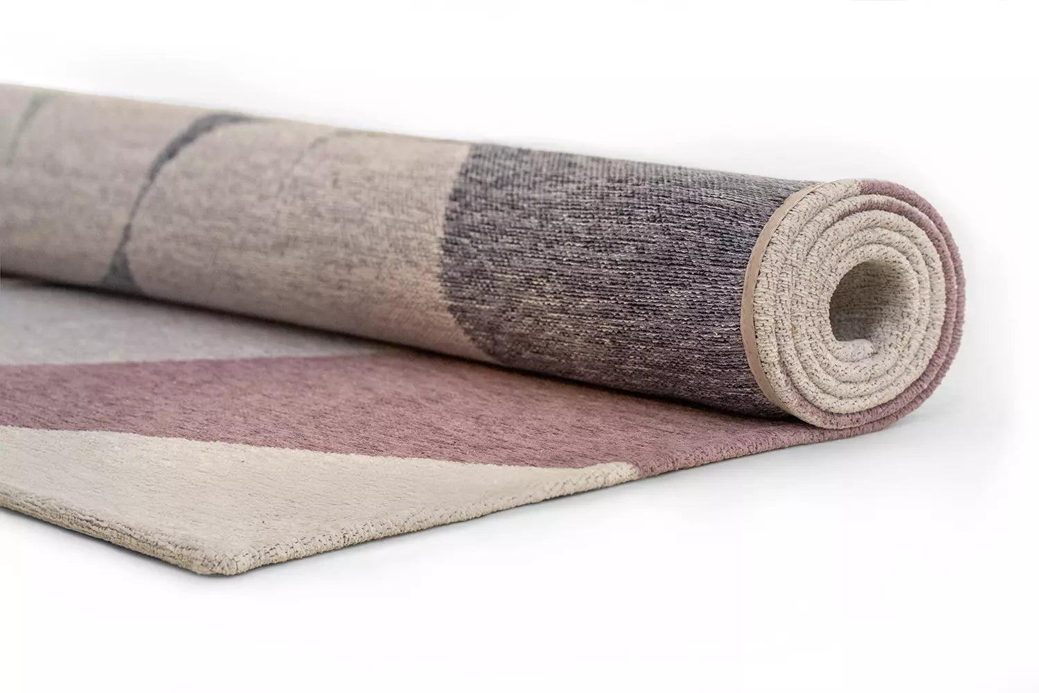 Teppich STONES lila mit Schwarz und Weiß