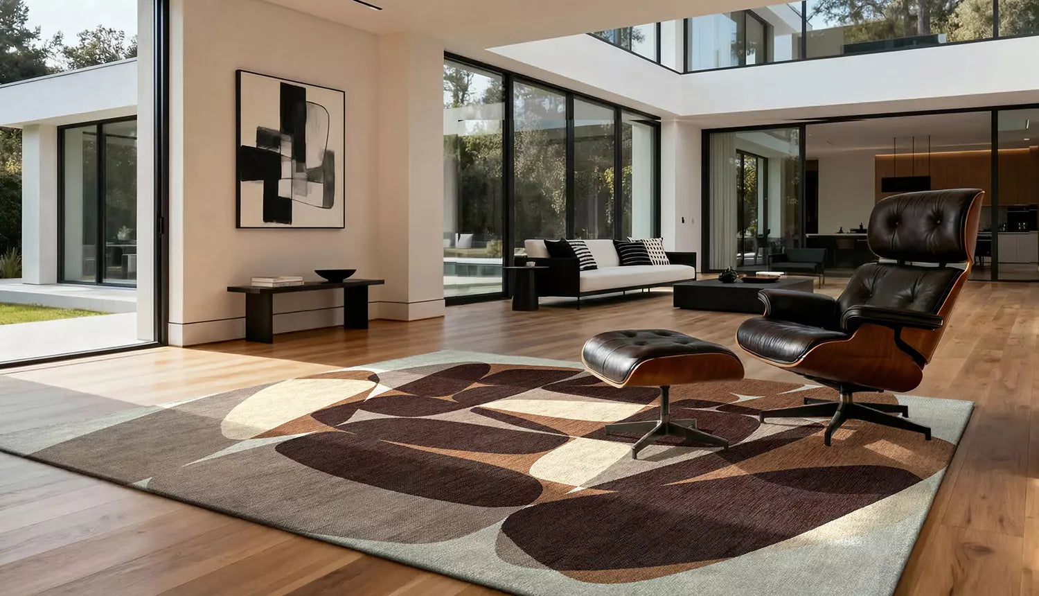 Teppich STONES beige mit braunem und kaffeefarbenem