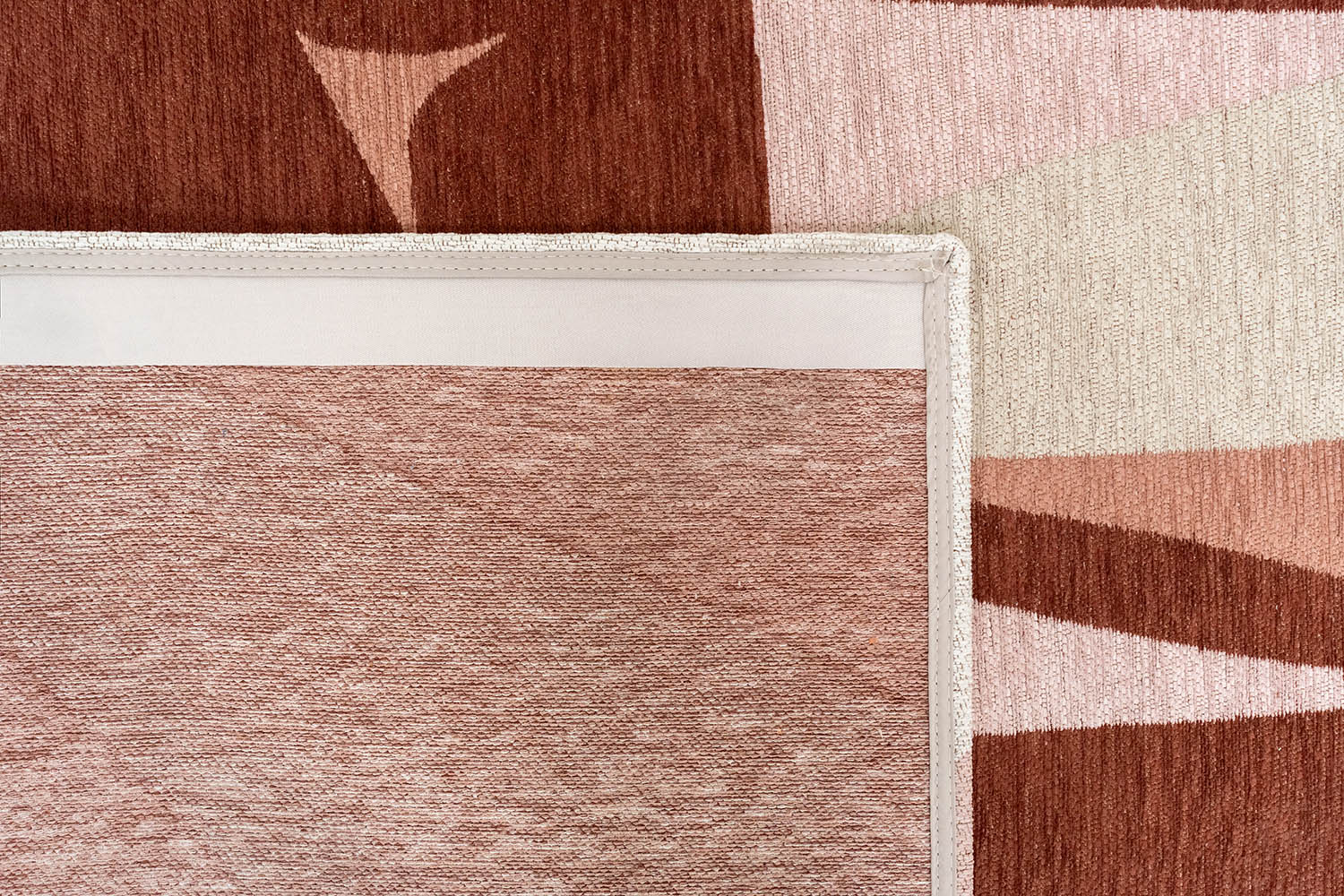 Vloerkleed STONES beige met roze en bordeaux