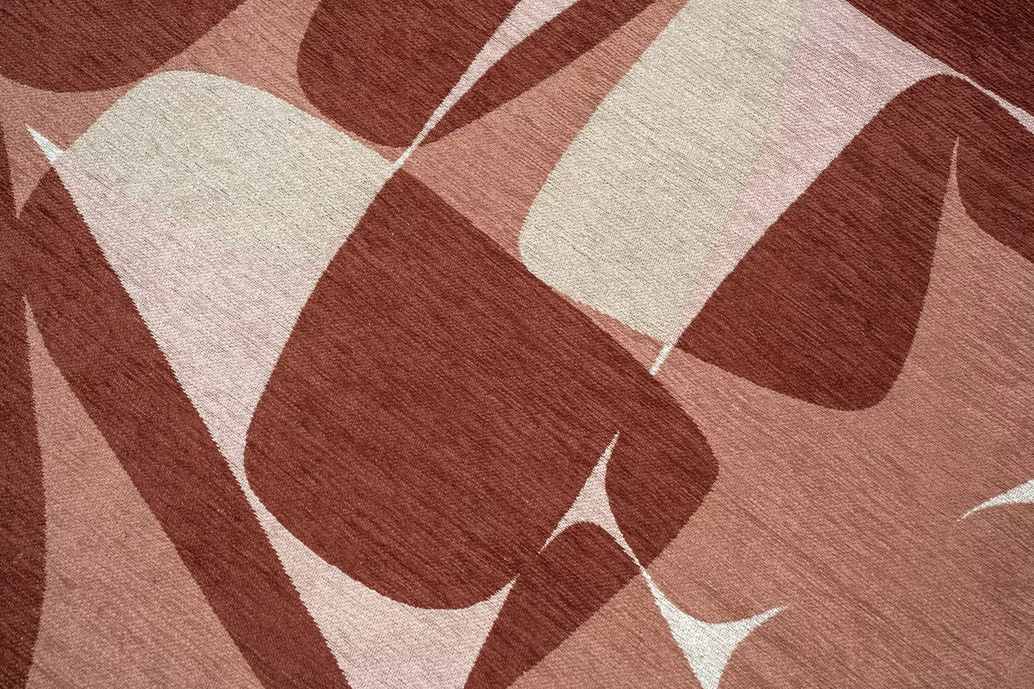 Vloerkleed STONES beige met roze en bordeaux