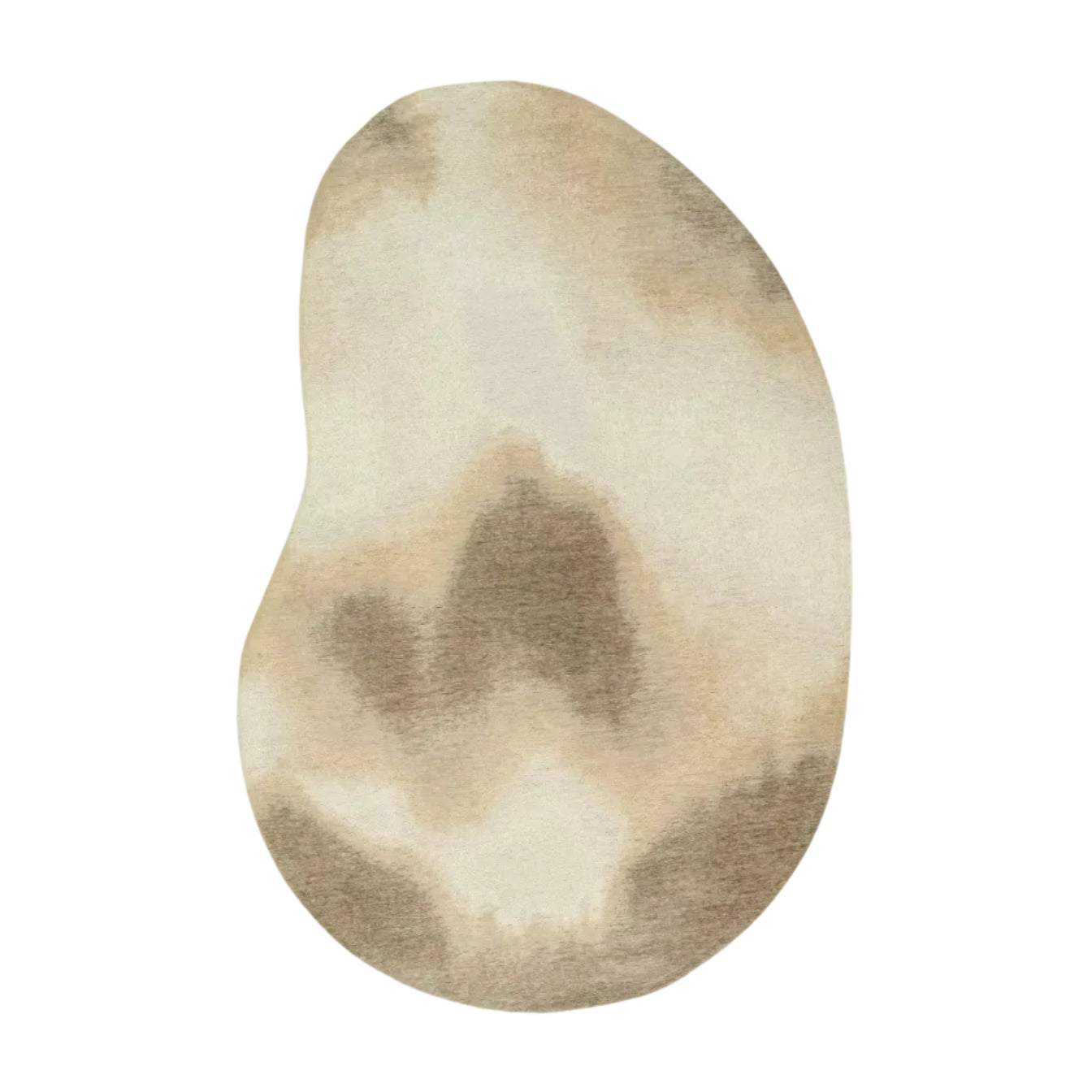 Ovale tapijt AQUARELLE LEAF crème met beige