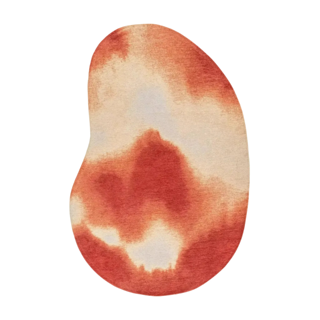 Ovale vloerkleed AQUARELLE LEAF rood met oranje