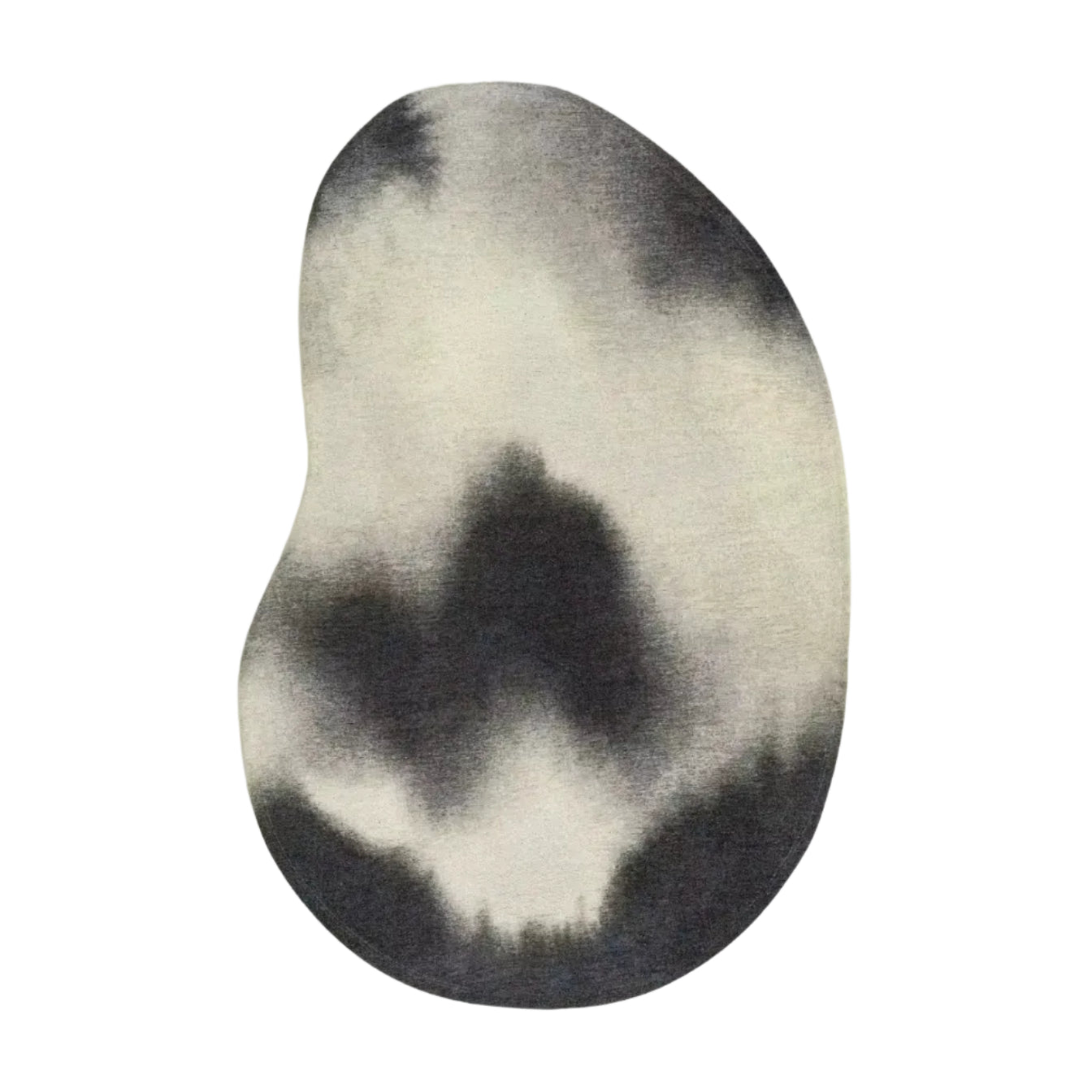Ovale tapijt AQUARELLE LEAF zwart met beige