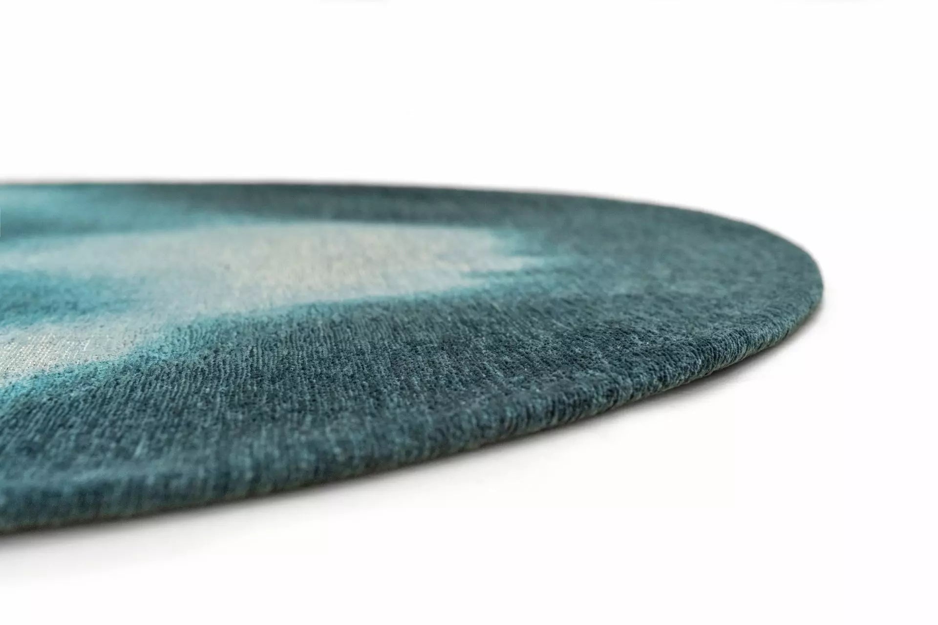 Ovaler Teppich AQUARELLE LEAF himmelblau mit Grau
